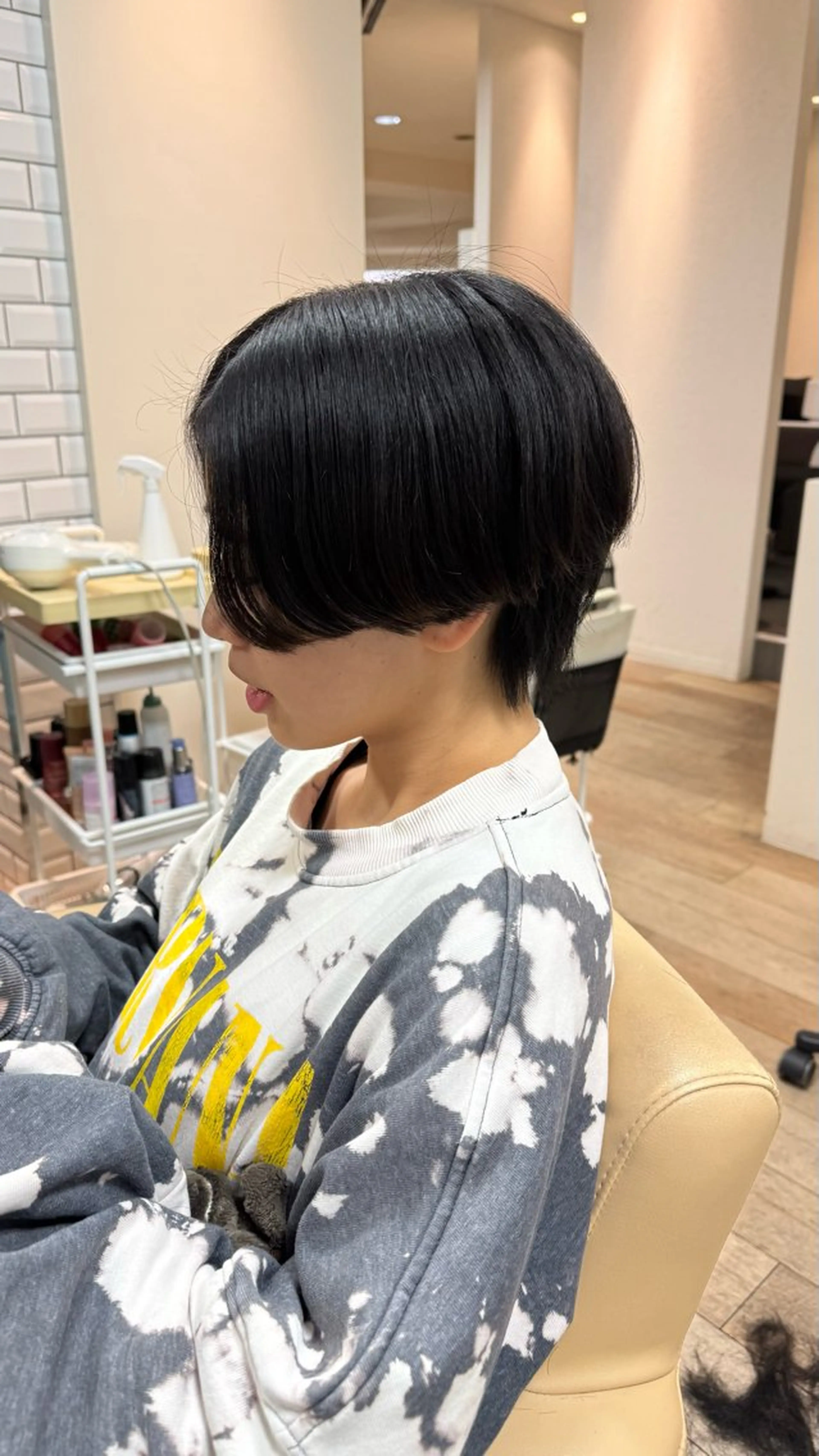 ショート カラー バレイヤージュ ベージュカラー ブリーチ ブロンド ケアブリーチ hono/ブリーチ /Lote.一宮のヘアスタイル