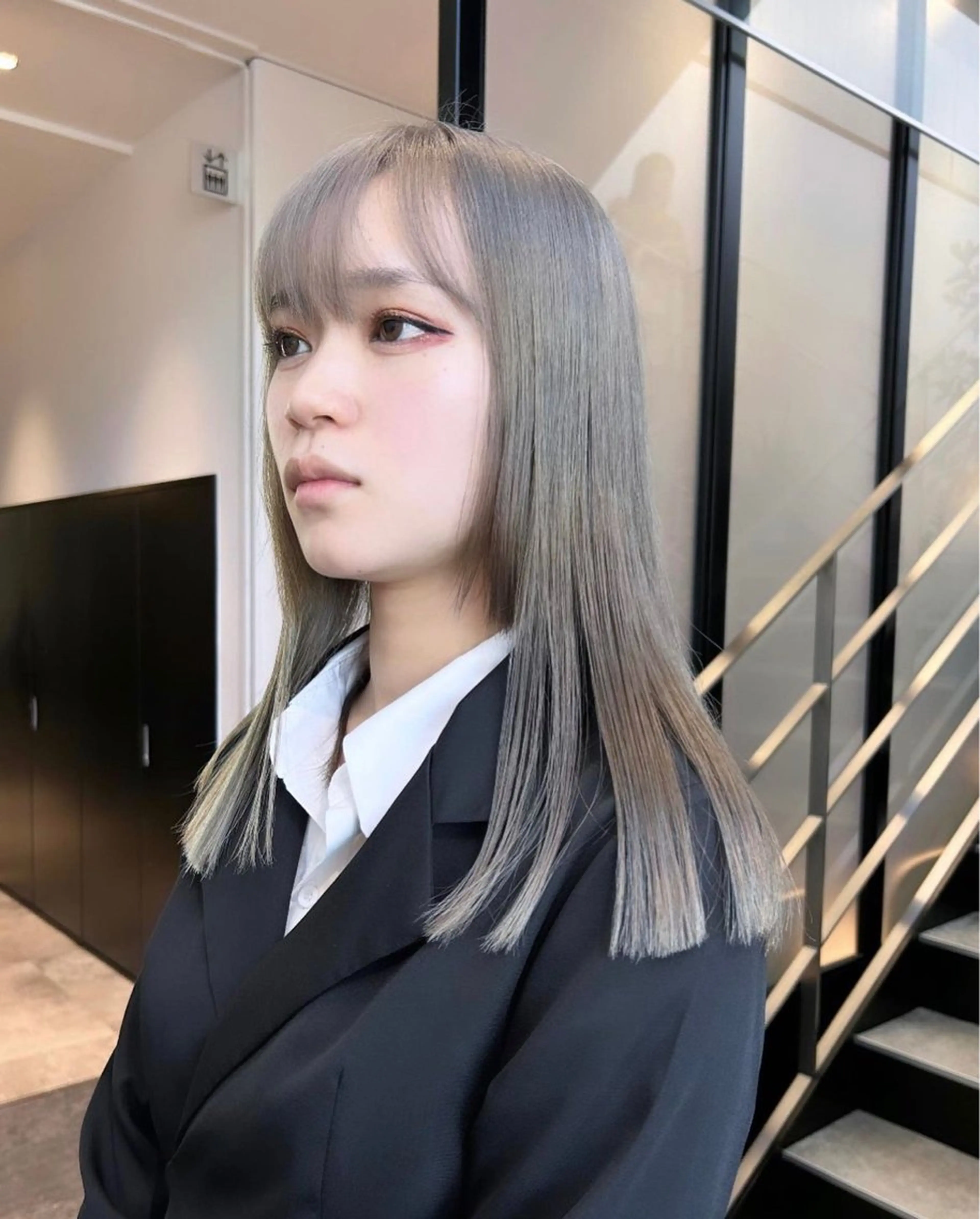 セミロング カラー パーマ ヘアアレンジ キッズ ブリーチ グレージュ シルバー シルバーグレージュ カット ヘアカラー トリートメント GOTODAY SHAiRE SALON (原宿本店)所属・stylist 🎀 kanaのその他イメージ