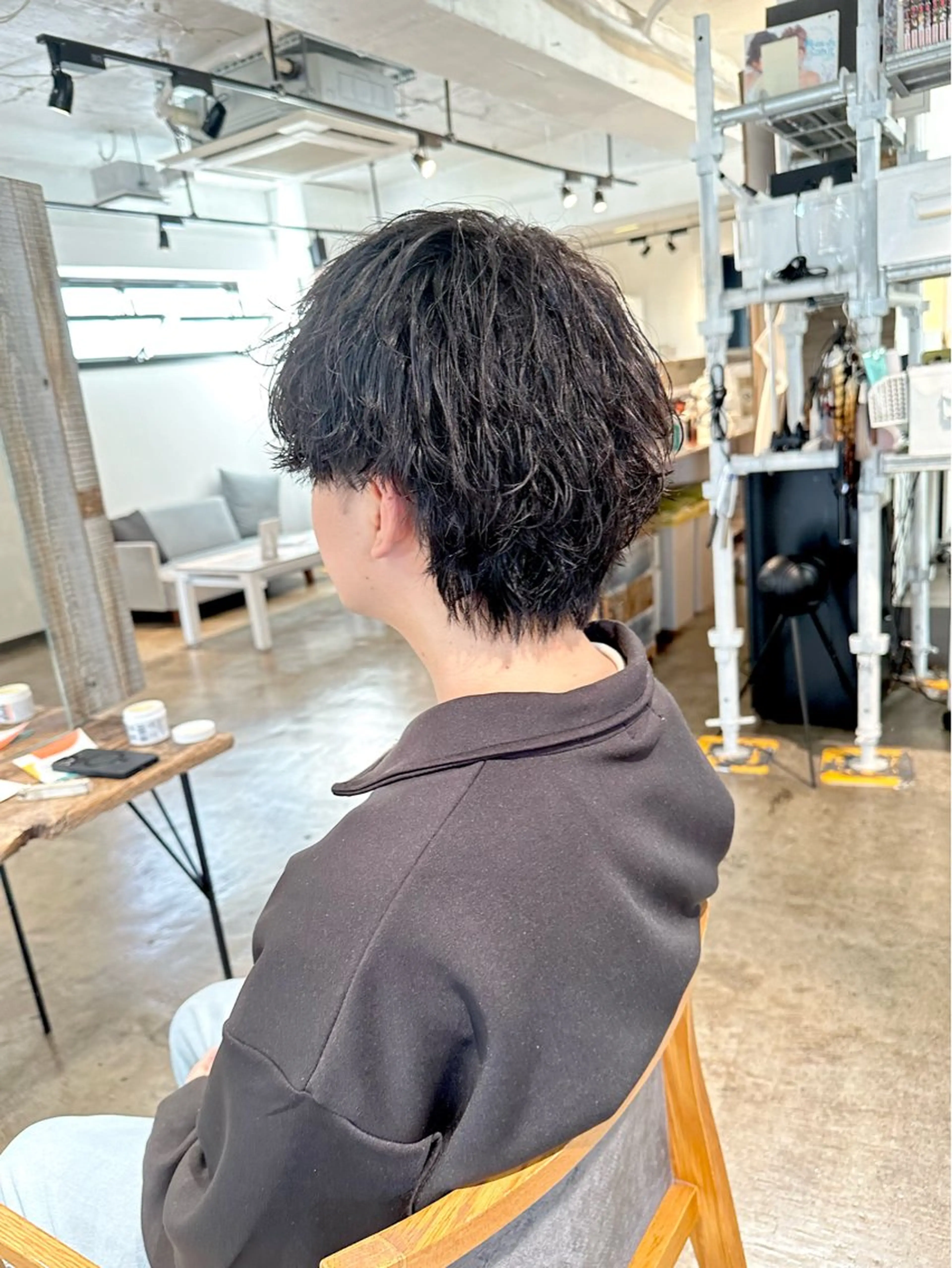 メンズ マッシュウルフ マッシュ メンズパーマ 波巻きパーマ メンズウルフカット 骨格補正施術/メンズ 専門美容師/YUYAのヘアスタイル