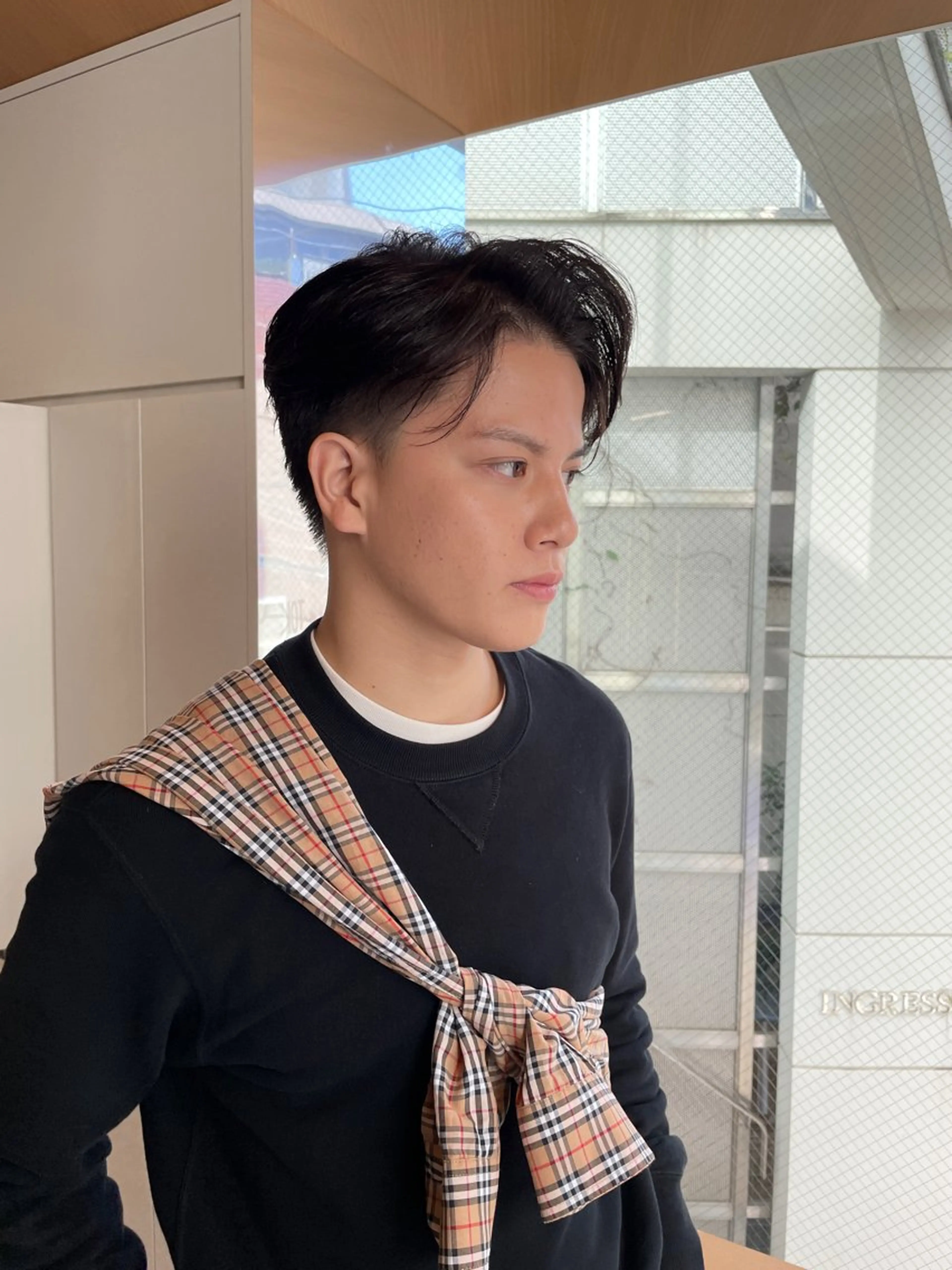 ショート メンズ センターパート /ニュアンスパーマのヘアスタイル