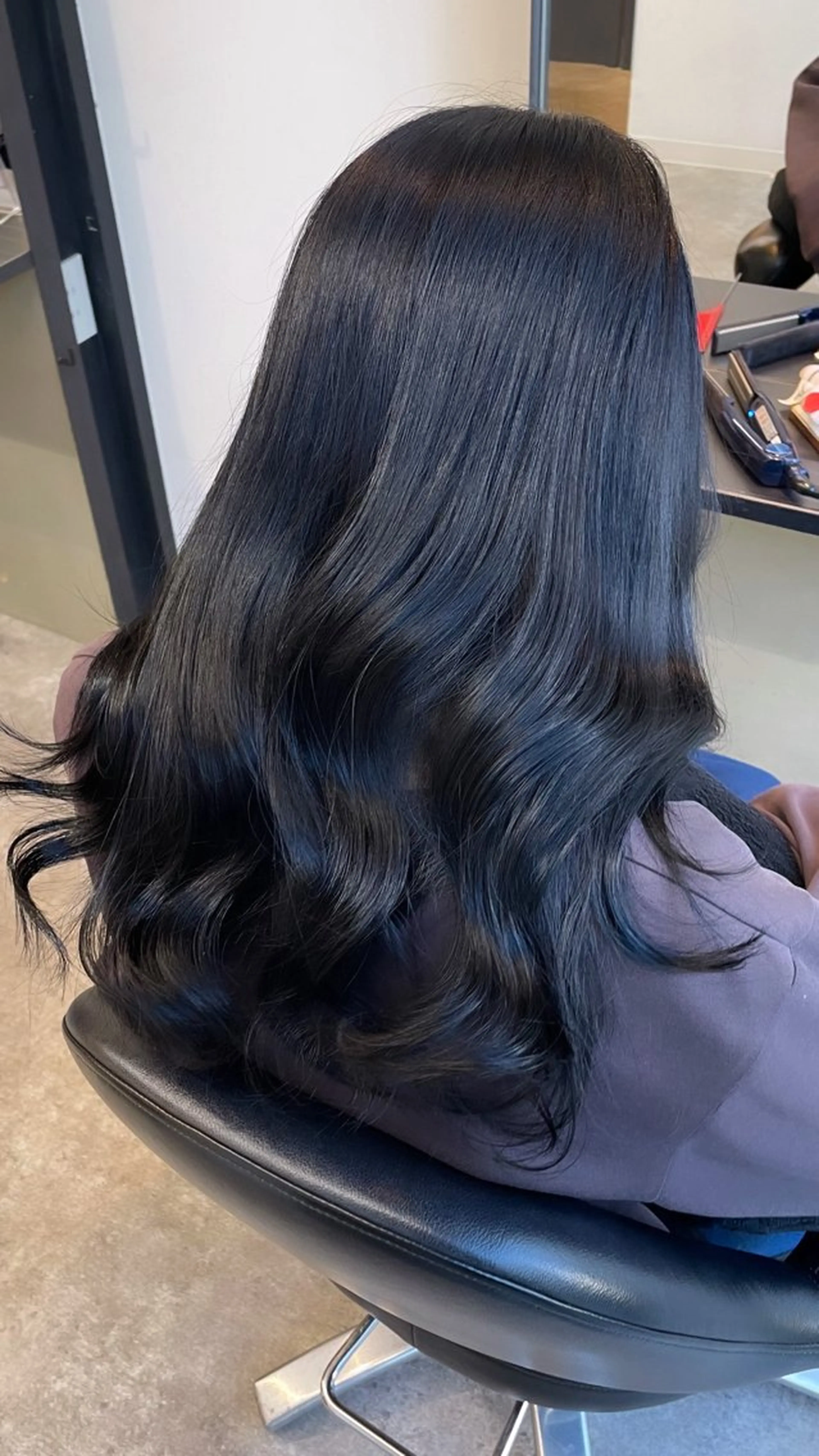 ロング カラー 黒髪 ブルーカラー ブルーブラック ヘアカラー 【無料カットモデル】 水山まさはる🌸のヘアスタイル