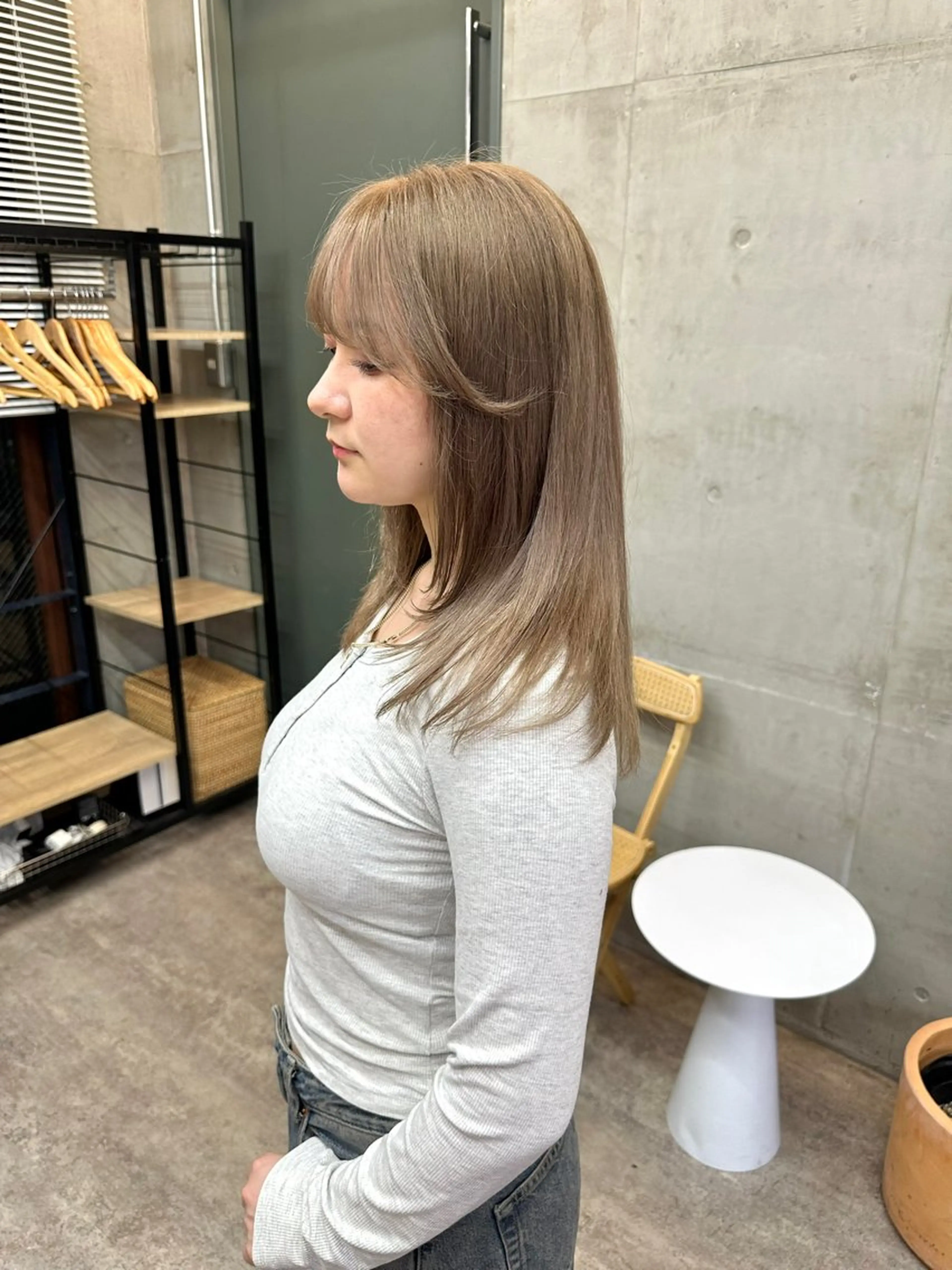 ミディアム カラー ベージュカラー ヘアカラー トリートメント SALT WATER　恵比寿所属・ボブ／ハイトーン🌟 ／HARUKA🍒のヘアスタイル