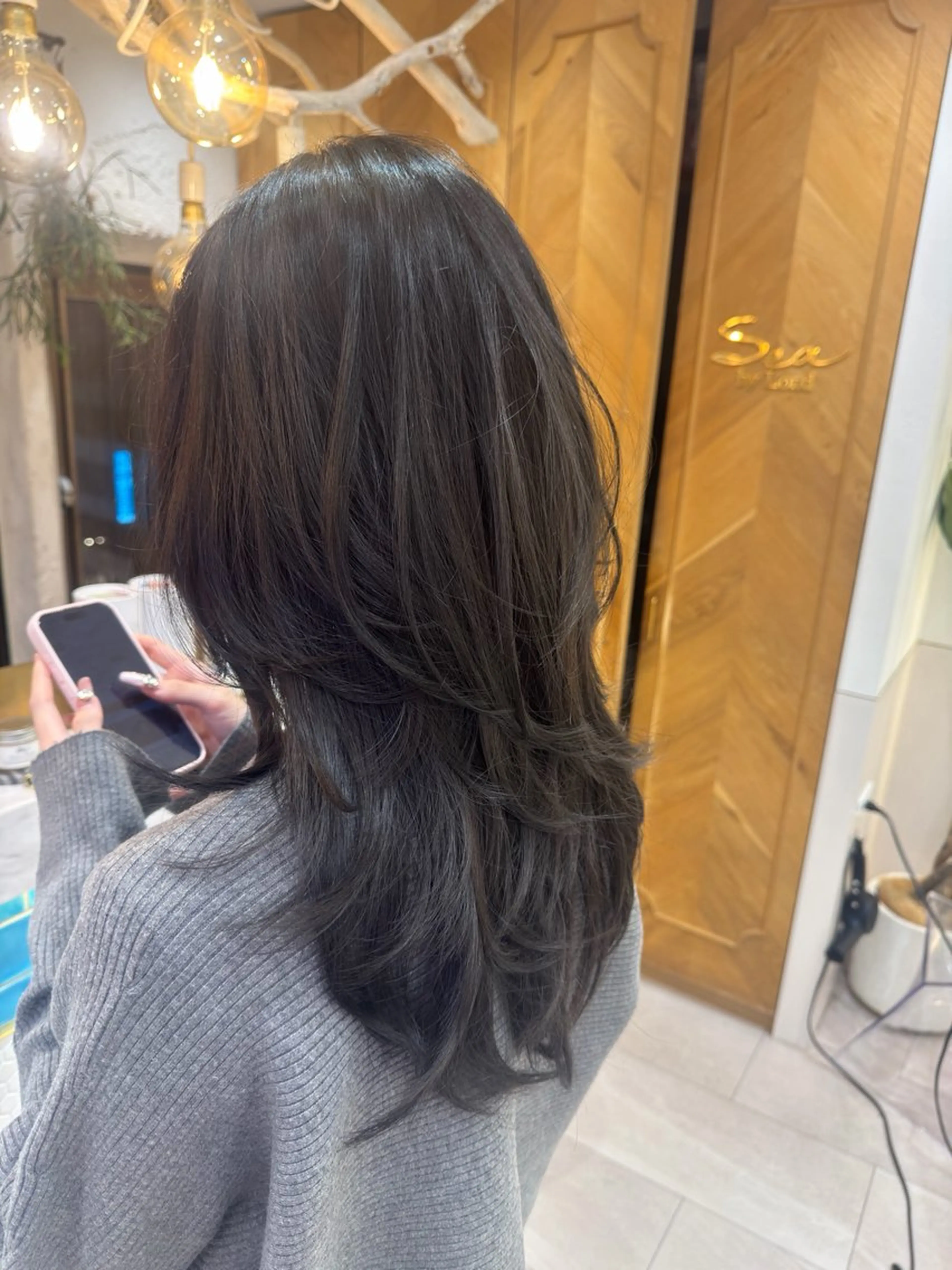 ロング カラー パーマ ハッシュカット 韓国風ヘア レイヤーカット 韓国/ワンホン/新宿 レイヤーリョウヤのヘアスタイル