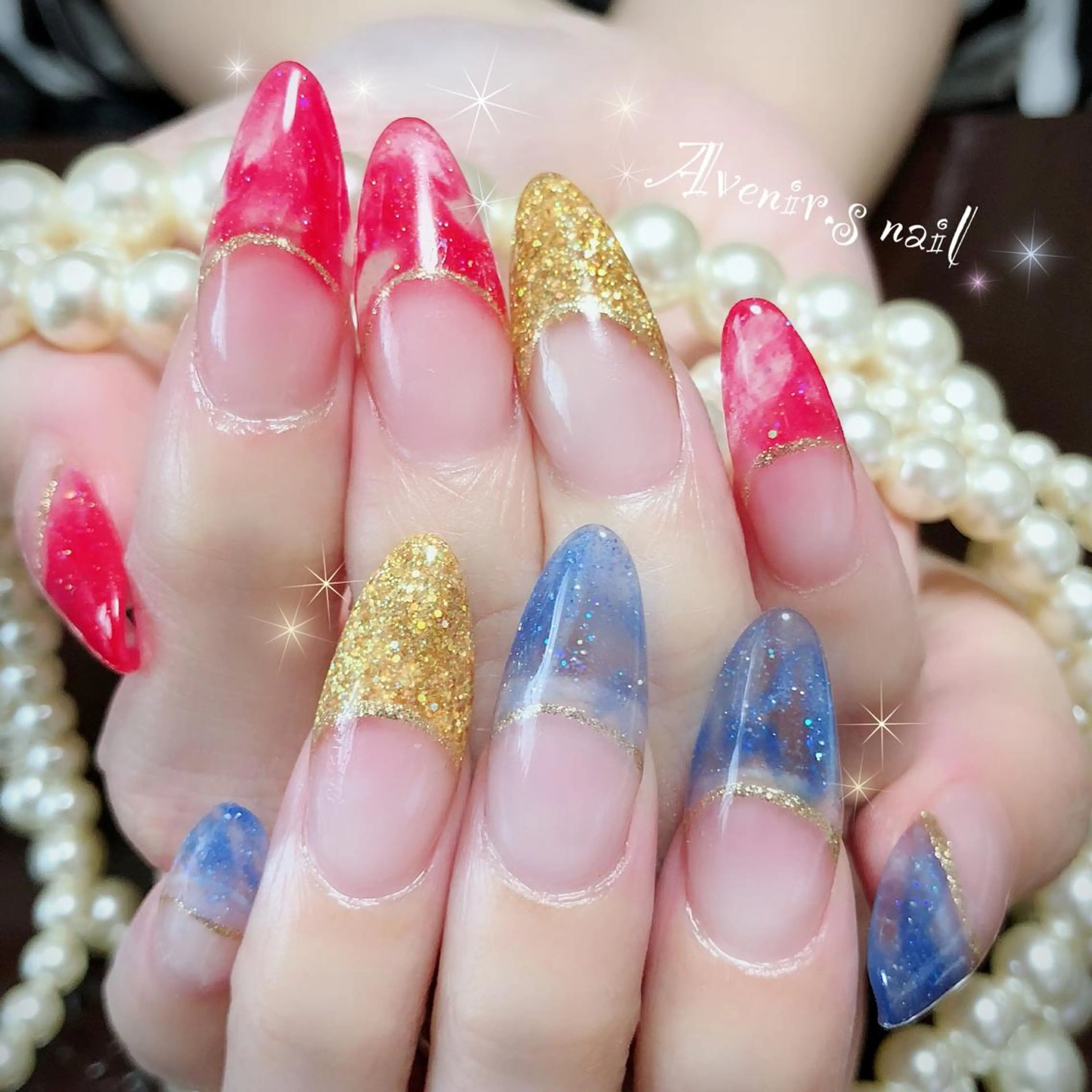 ネイル フレンチネイル 大理石ネイル(マーブル) Home Salon Avenir.のネイルデザイン