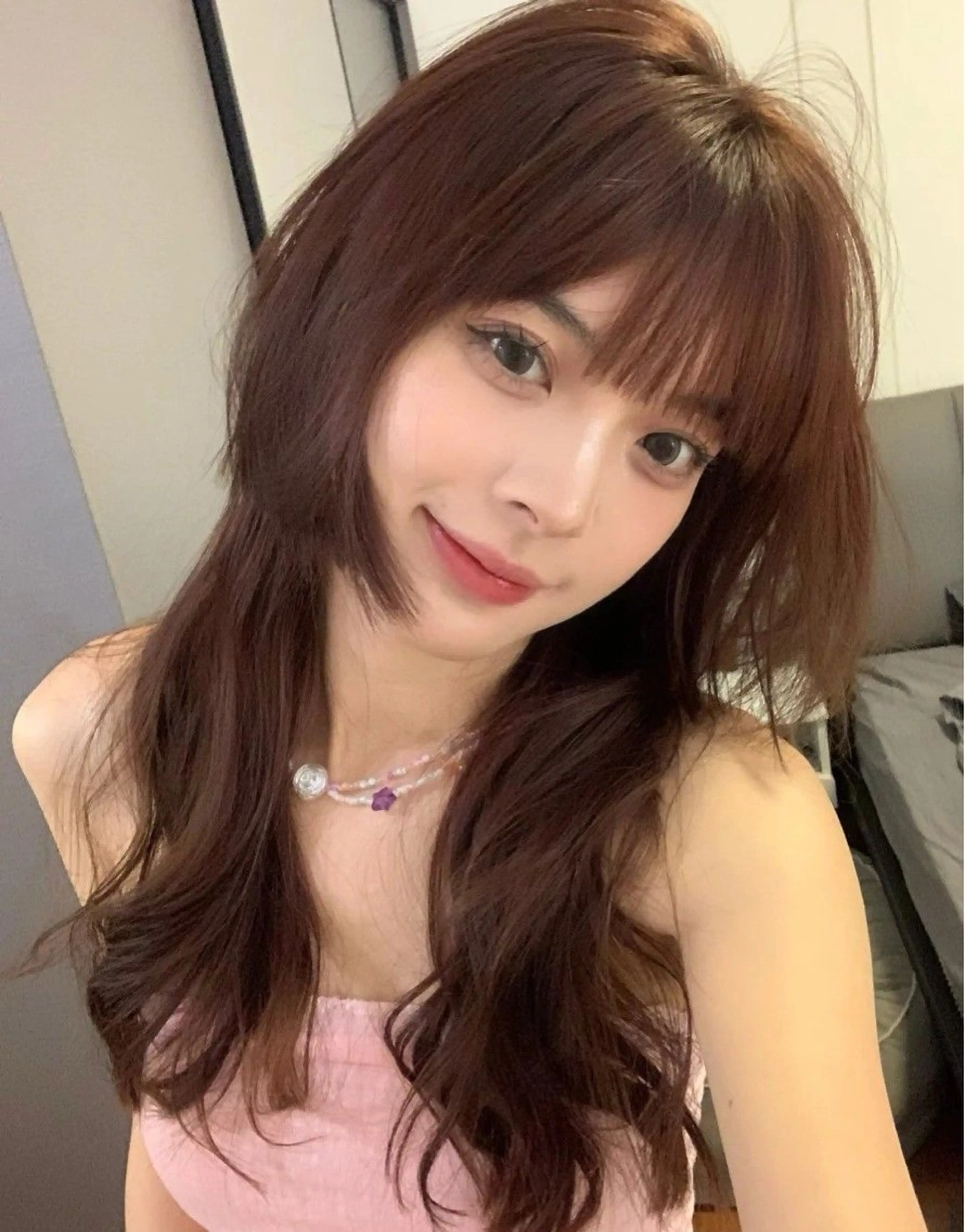 ロング 姫カット レイヤーカット 韓国ガーリー🤍ハイ トーン🤍Ayanaのヘアスタイル