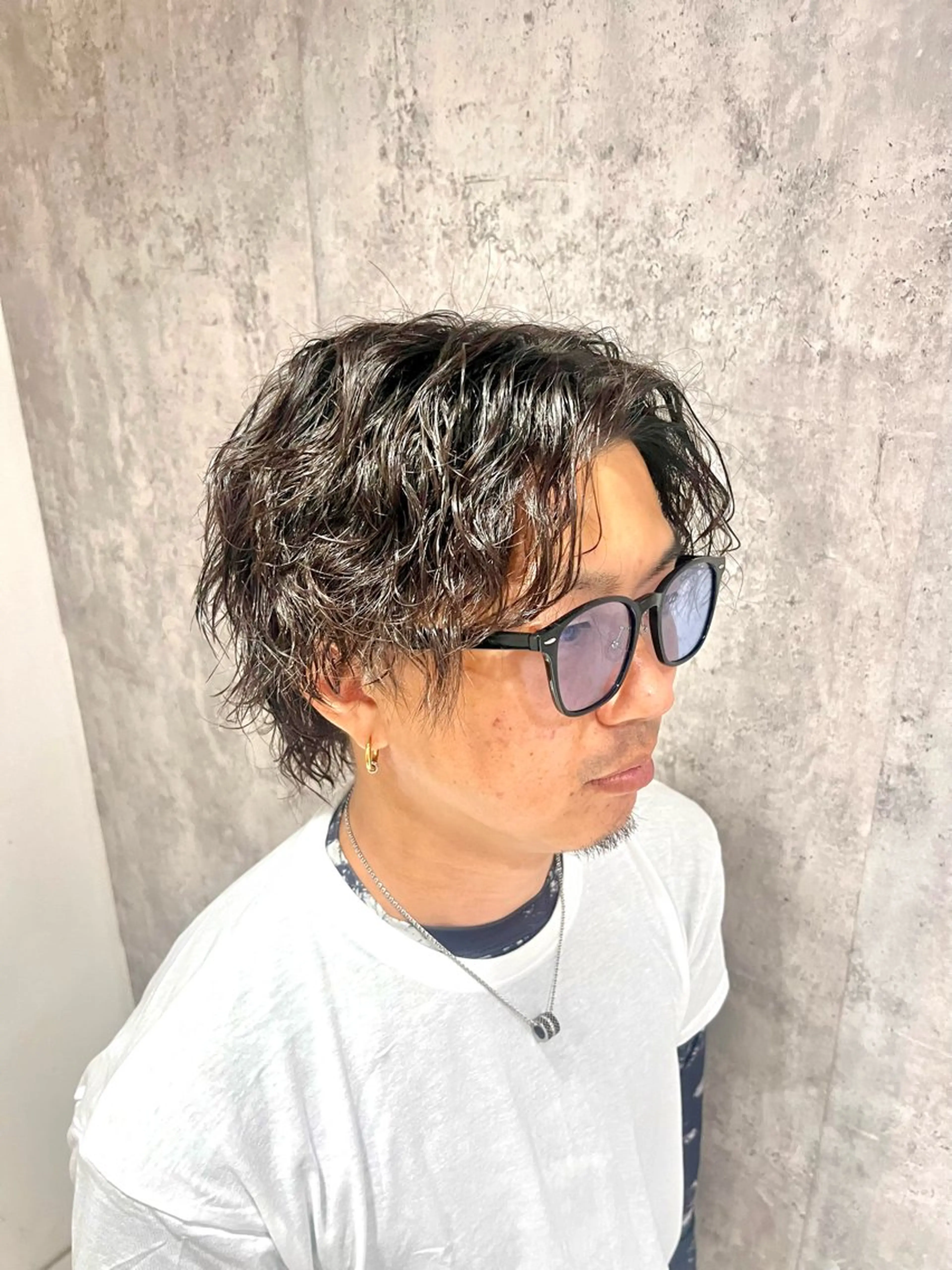 ミディアム パーマ メンズ カット パーマ ⛓️メンズパーマの神 ⛓️Yoshiyaのヘアスタイル