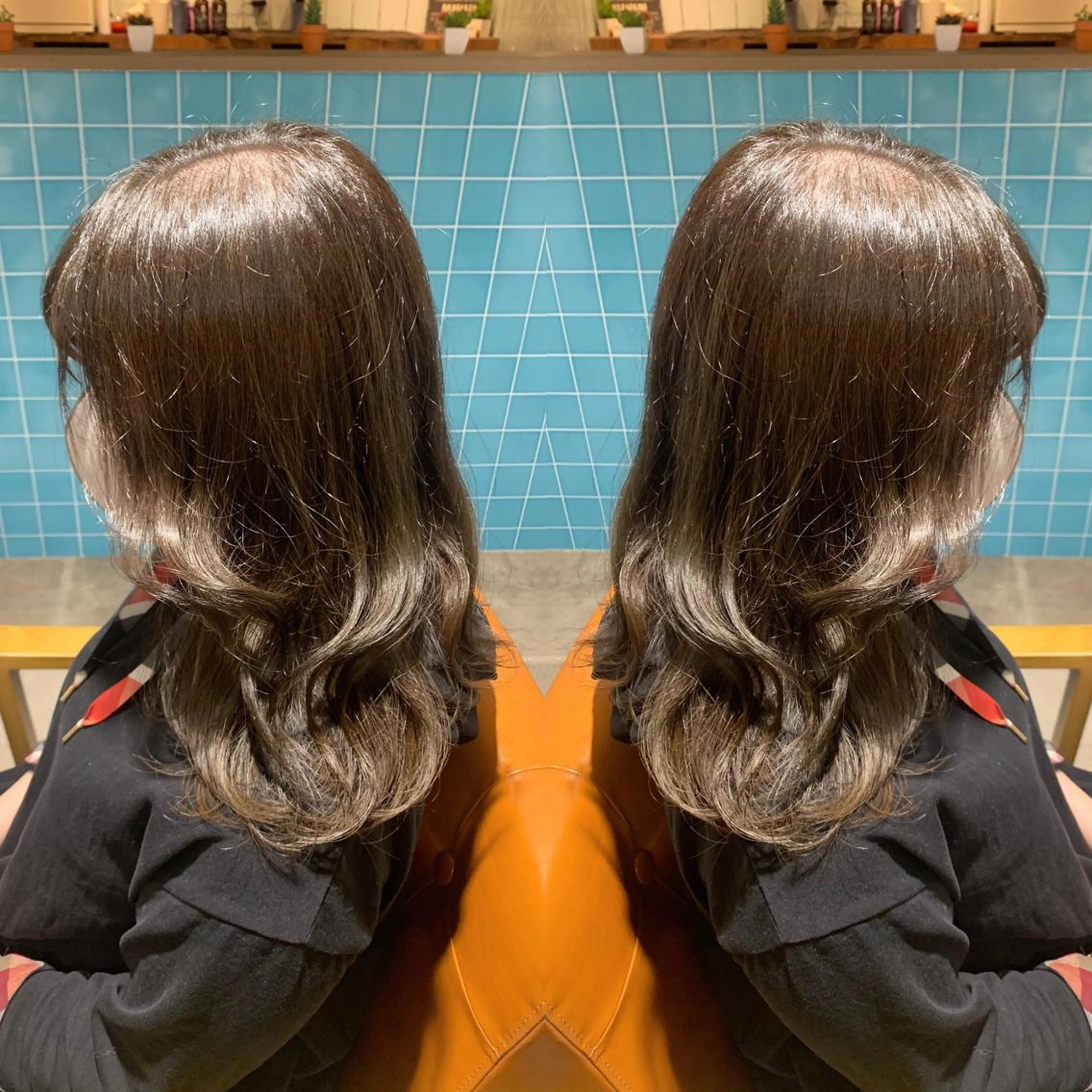 ミディアム カラー アッシュ オリーブアッシュ 韓国🇰🇷 ✂︎hair 内田愛のヘアスタイル