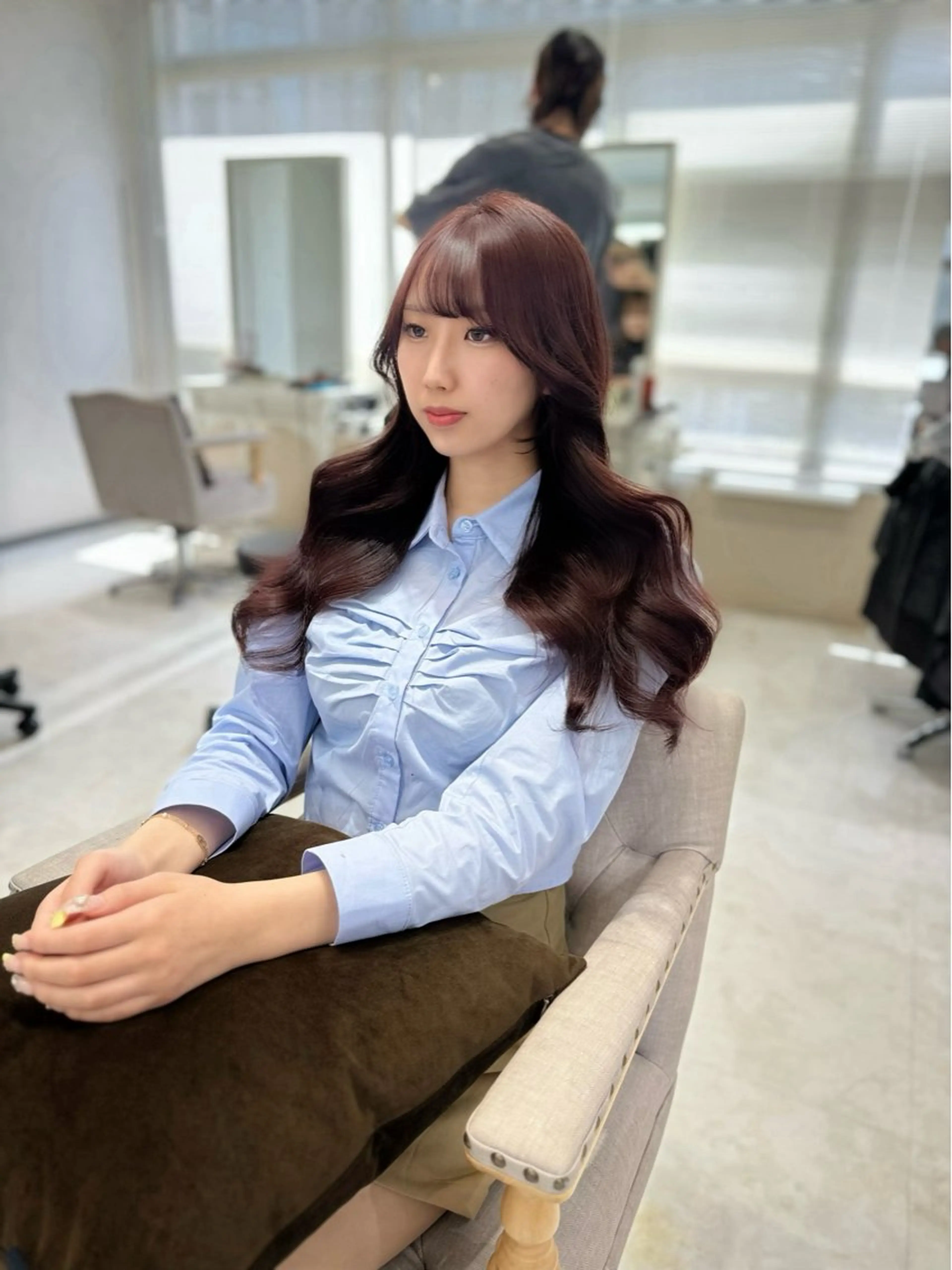 ロング カット ヘアカラー トリートメント 髪質改善韓国レイヤー SHIORI🦋のヘアスタイル