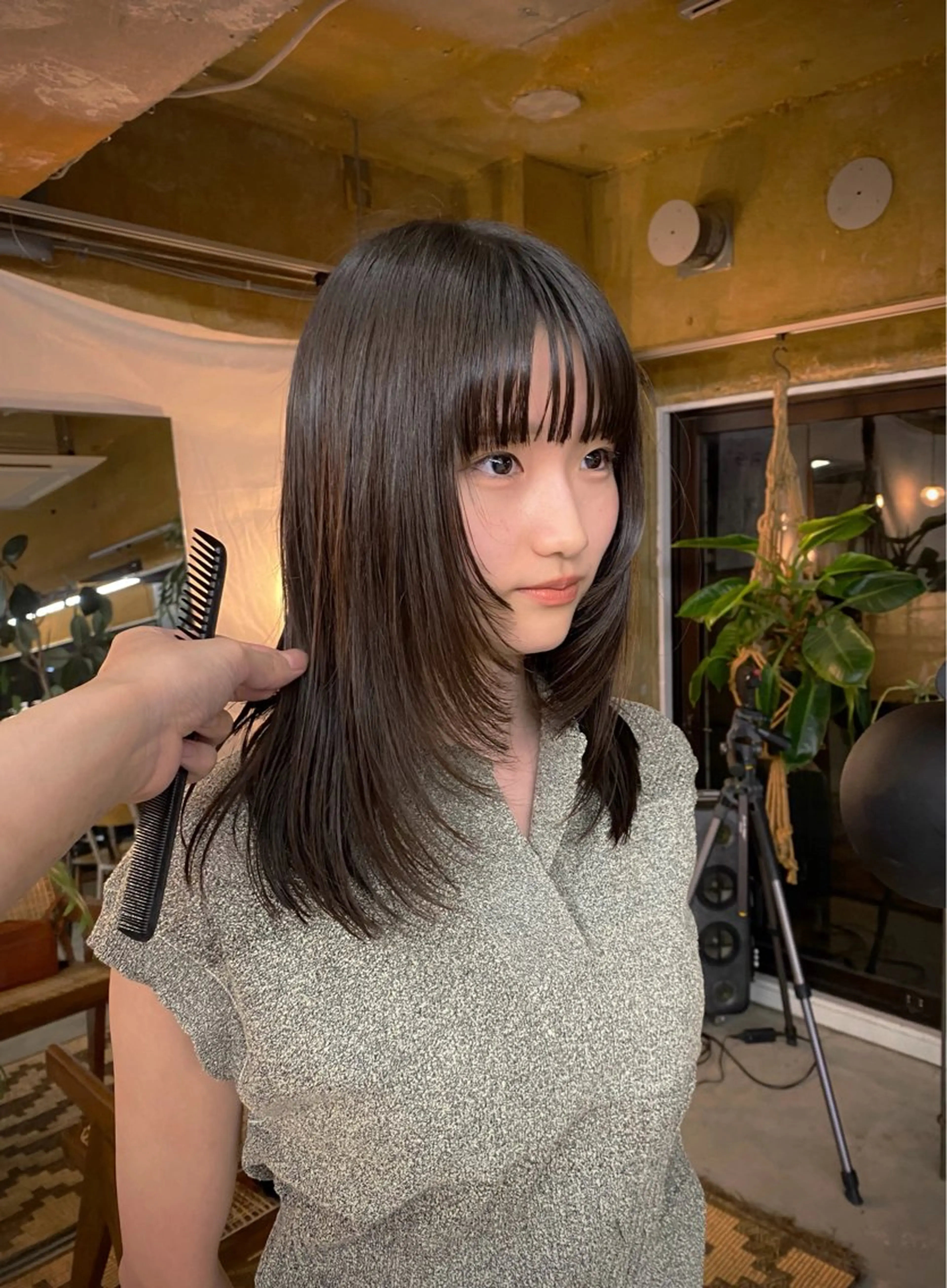 ミディアム カラー カット ヘアカラー KEI gattacaのヘアスタイル