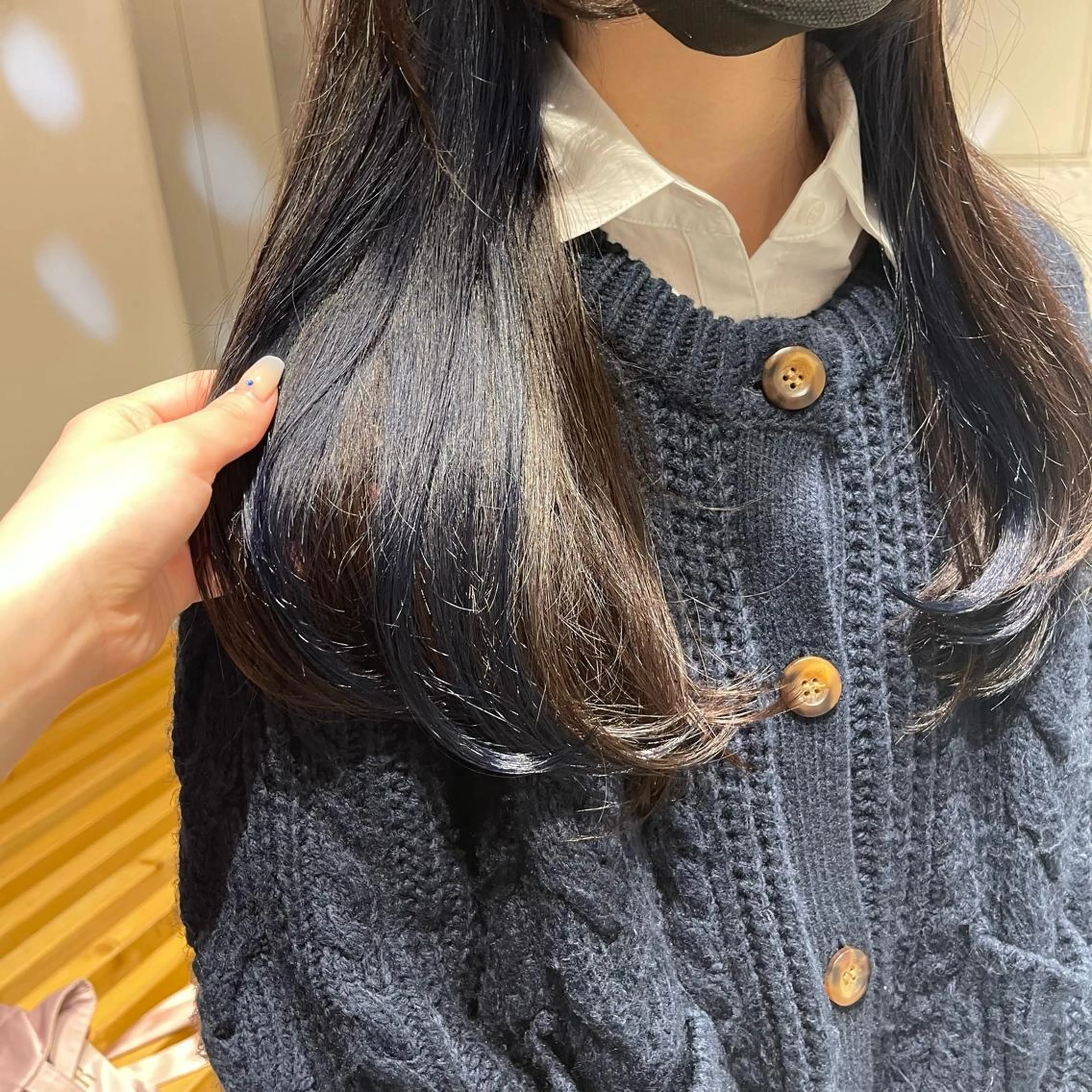 ロング カラー ネイビーカラー nameless miichiのヘアスタイル