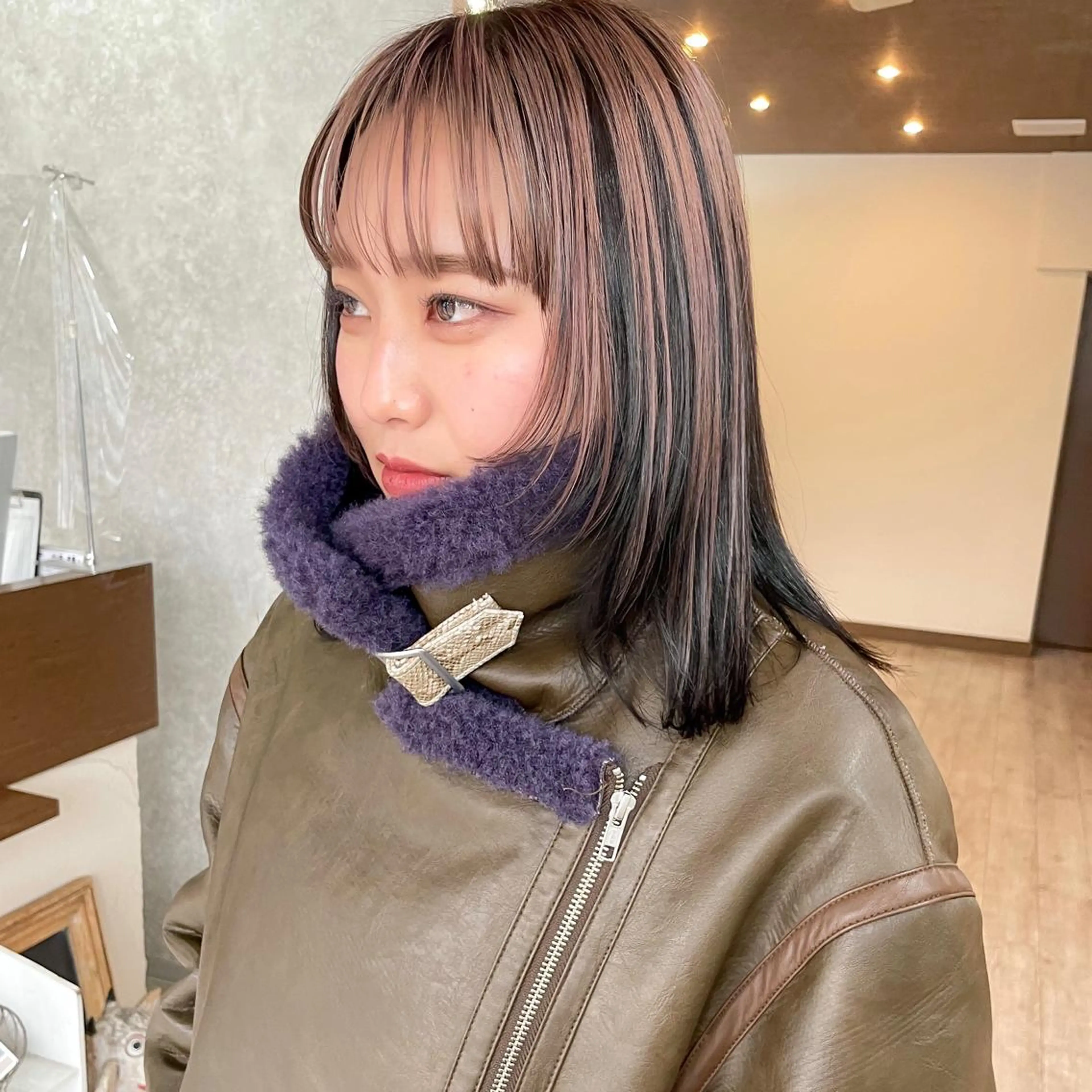 ミディアム カラー 高橋 みく/ minim 暖色のヘアスタイル