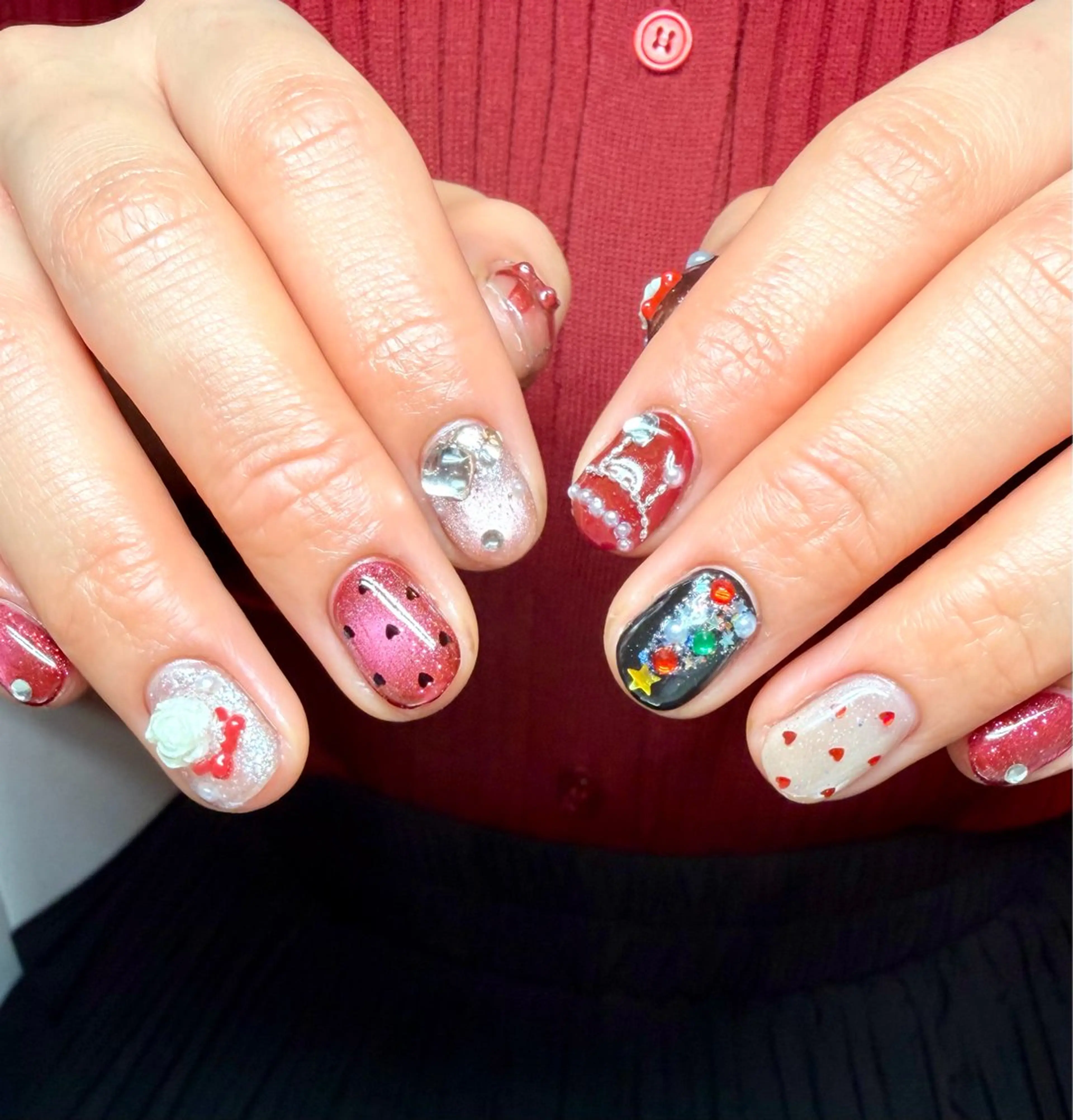 ネイル 冬ネイル クリスマス ハンドネイル HazeGrass NAILのネイルデザイン