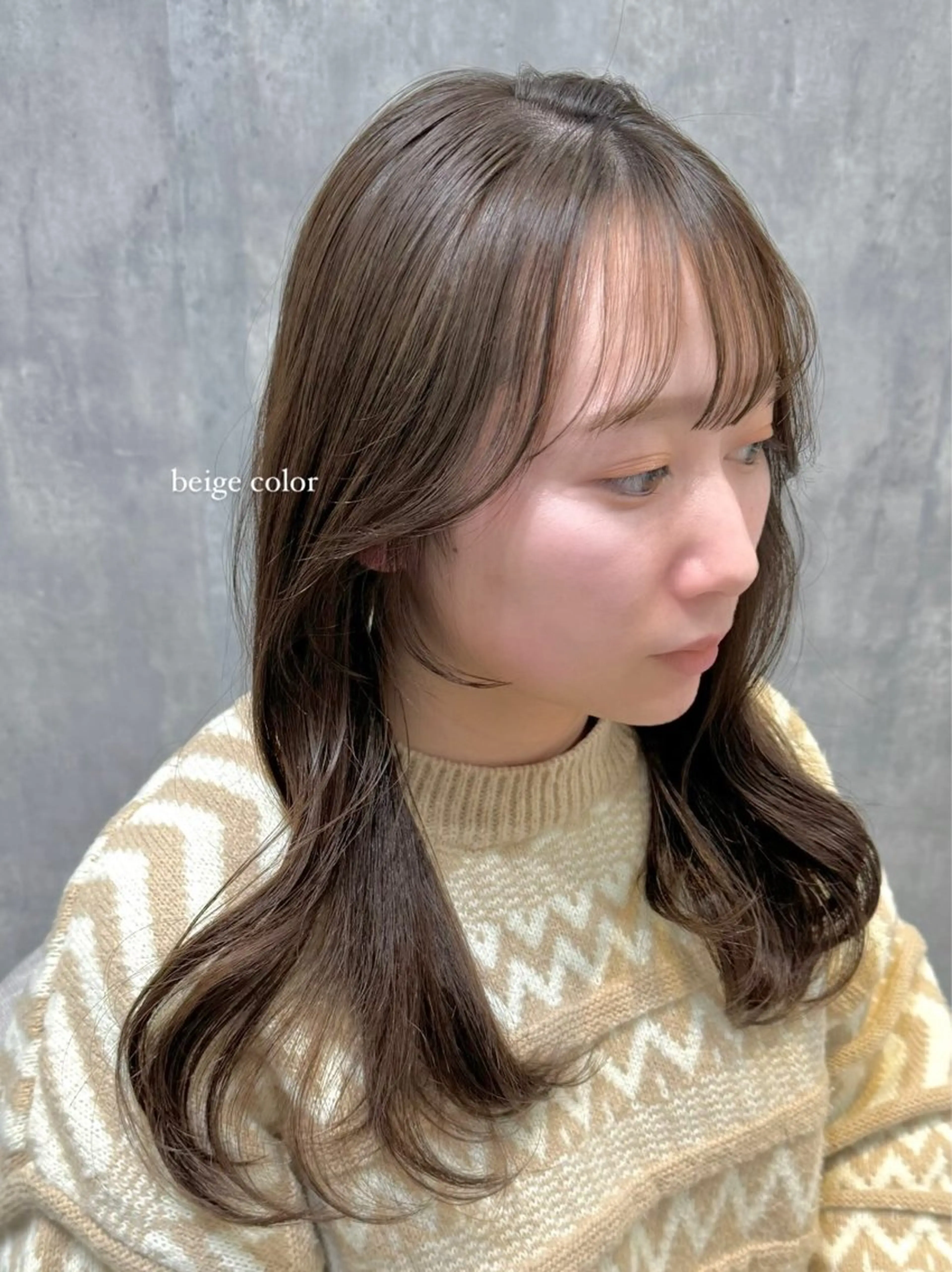 セミロング カラー カット ヘアカラー トリートメント 𐙚mareka/ 顔周り/透明感ｶﾗｰのヘアスタイル