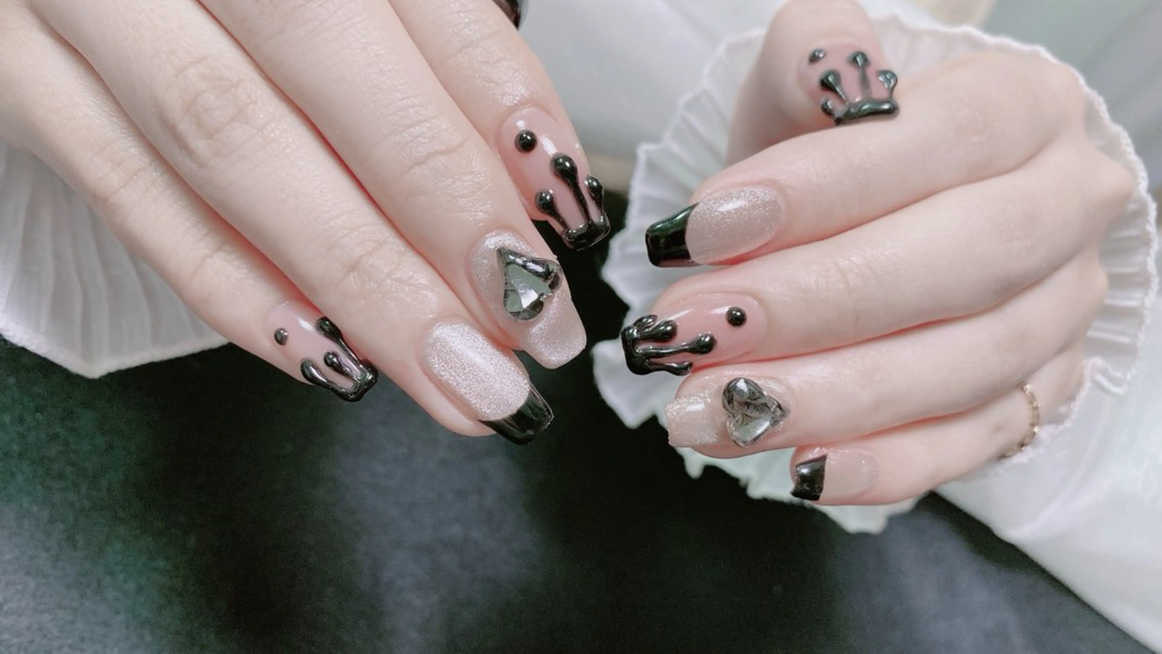 ネイル ハンドネイル オーシャン スカルプネイルサロンのネイルデザイン