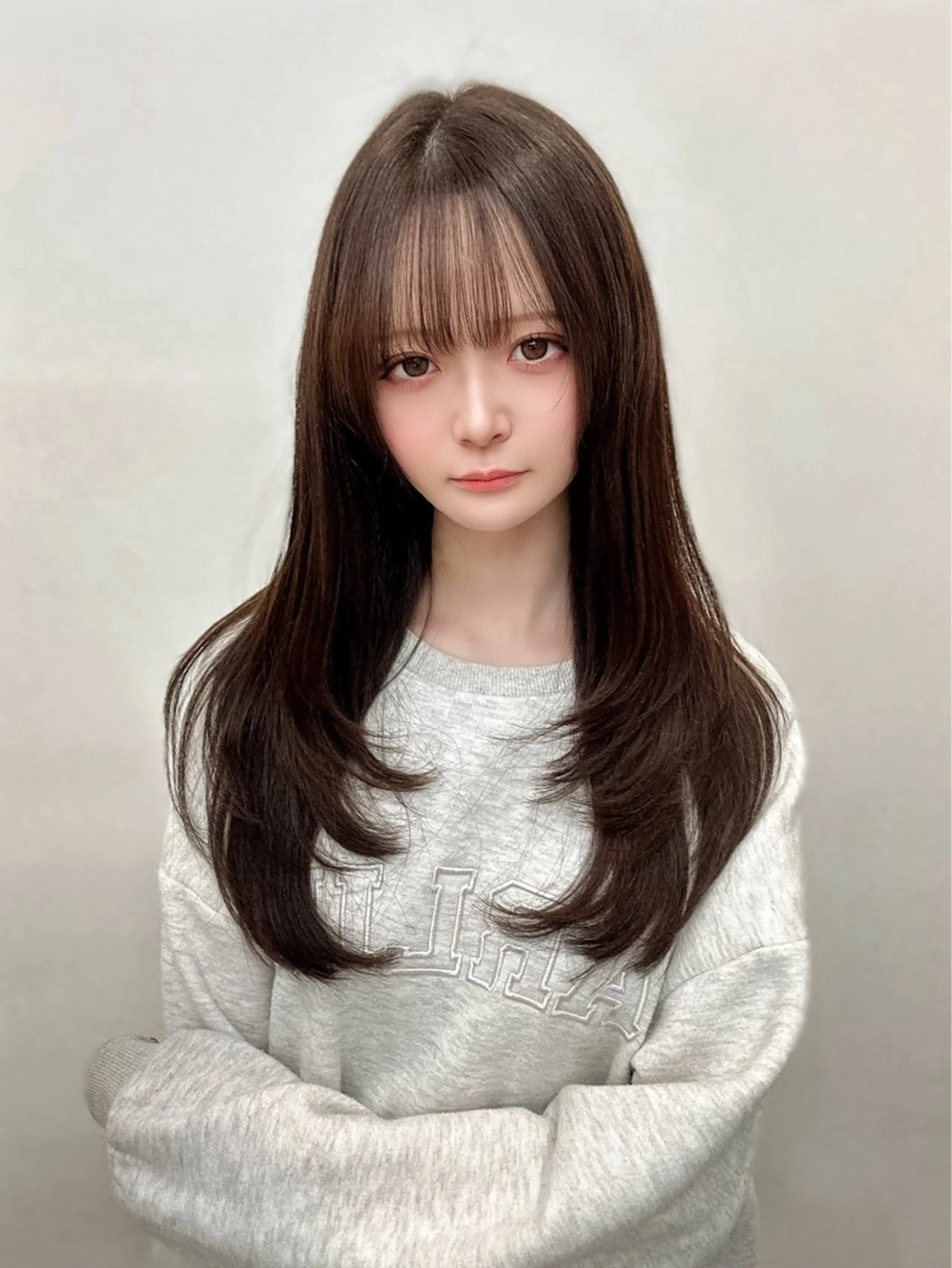 ロング カラー 顔周り似合わせ・巻け るレイヤー水谷航大のヘアスタイル