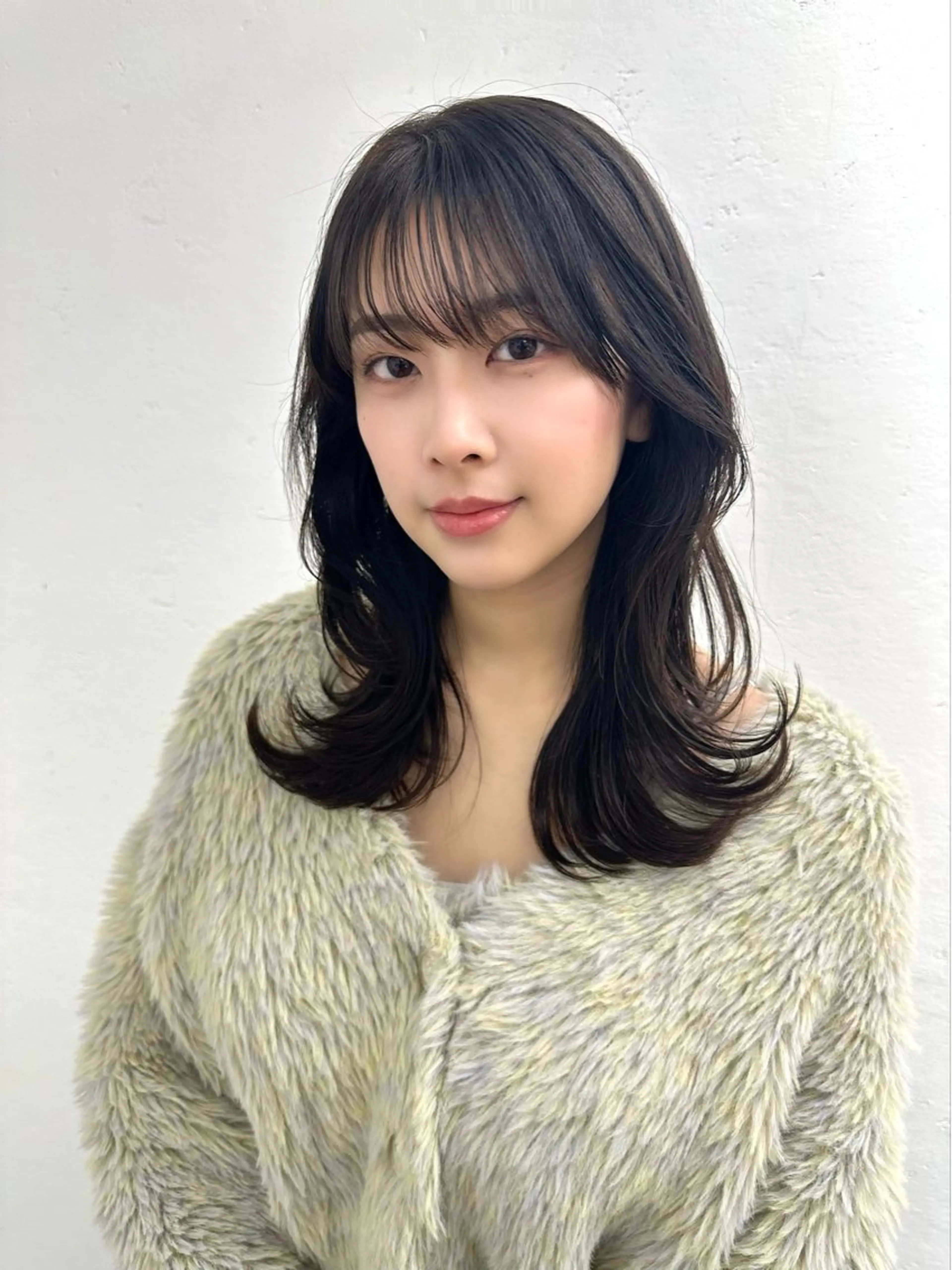 セミロング カット トリートメント ヘッドスパ レイヤー 顔周り グレージュ/添田晃基のヘアスタイル