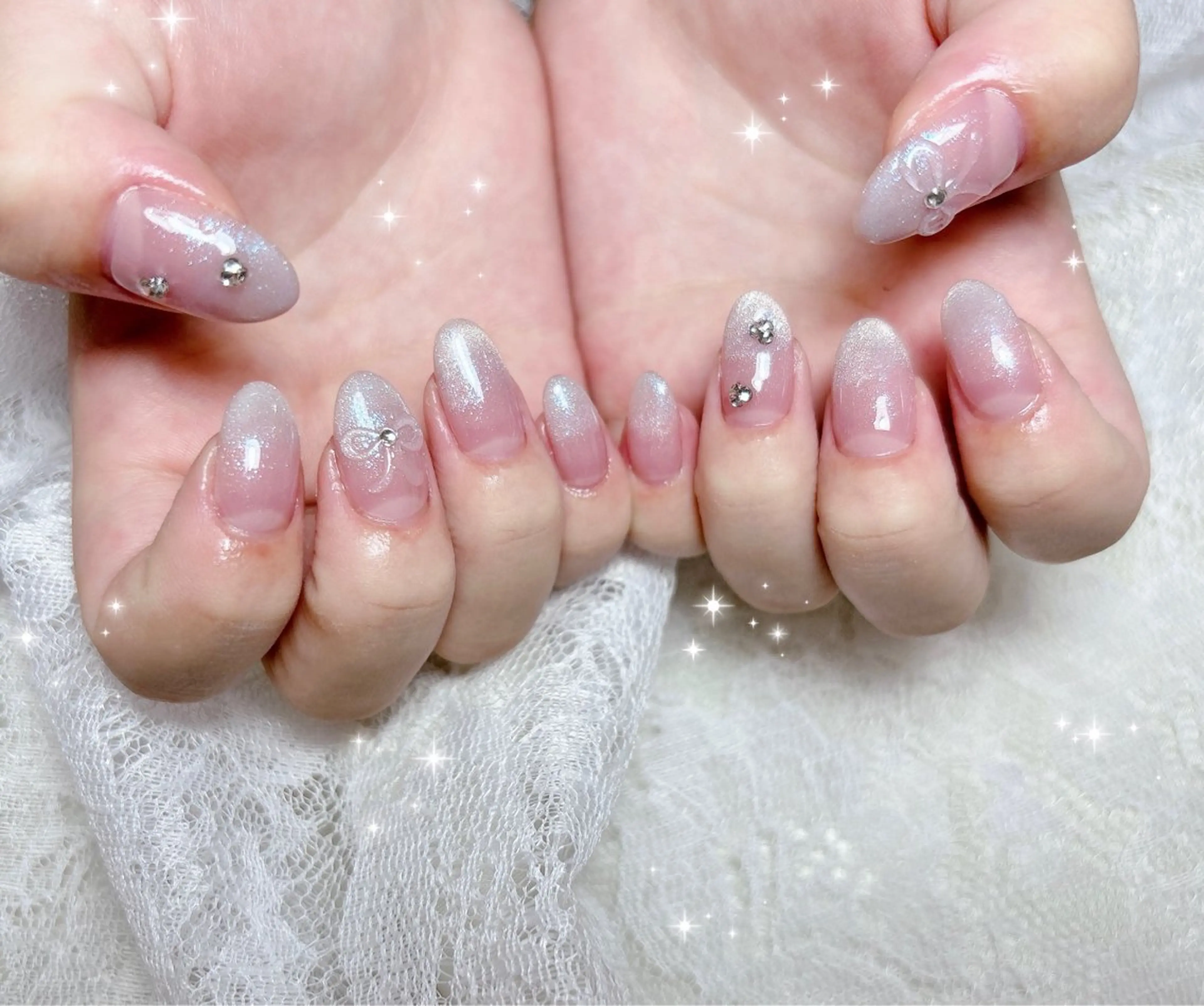 ネイル グラデーション マグネットネイル ぷっくりネイル ハンドネイル FLARE NAIL フレアネイルのネイルデザイン
