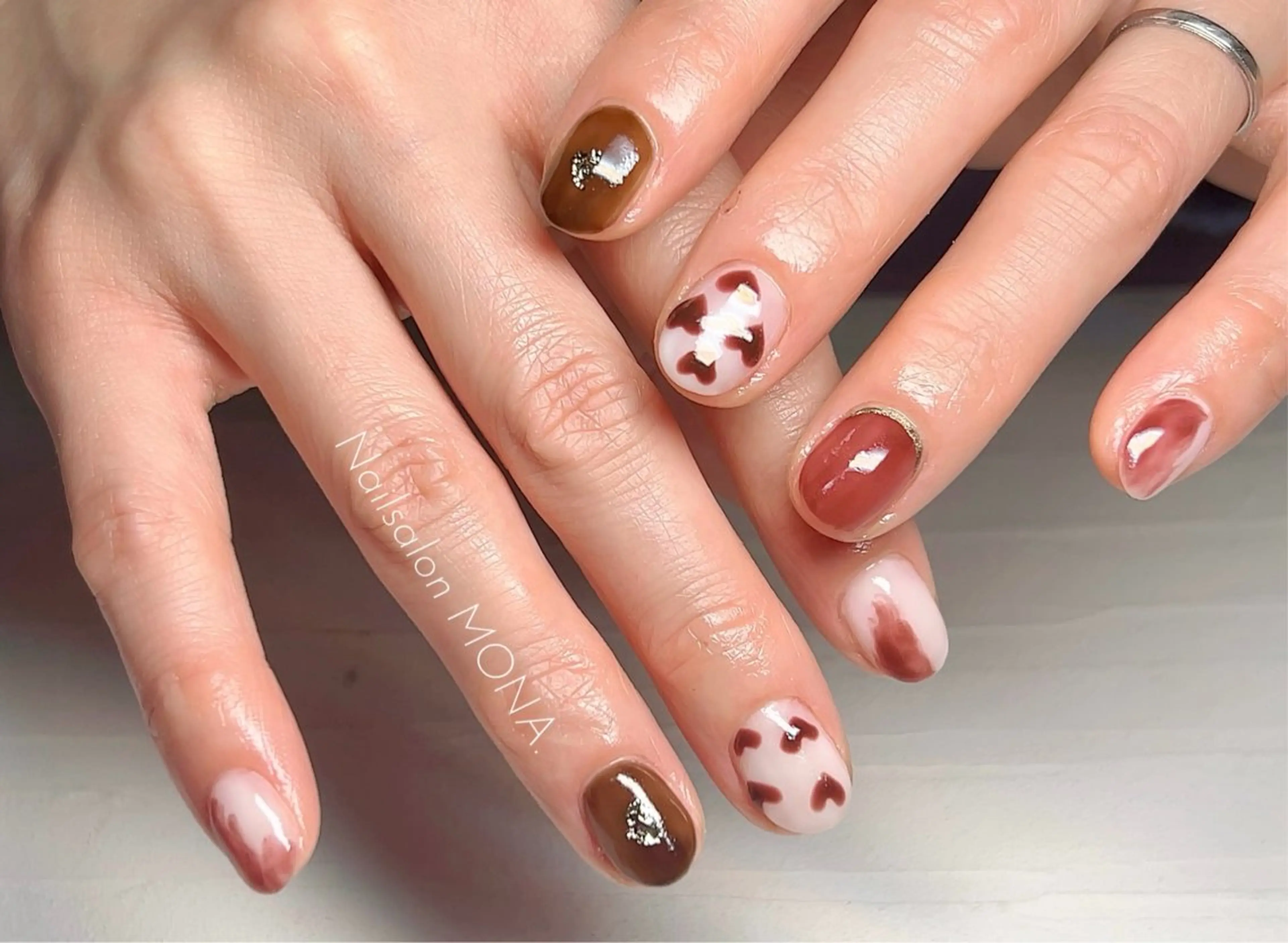 ネイル ハート バレンタイン Nailsalon MONA.のネイルデザイン