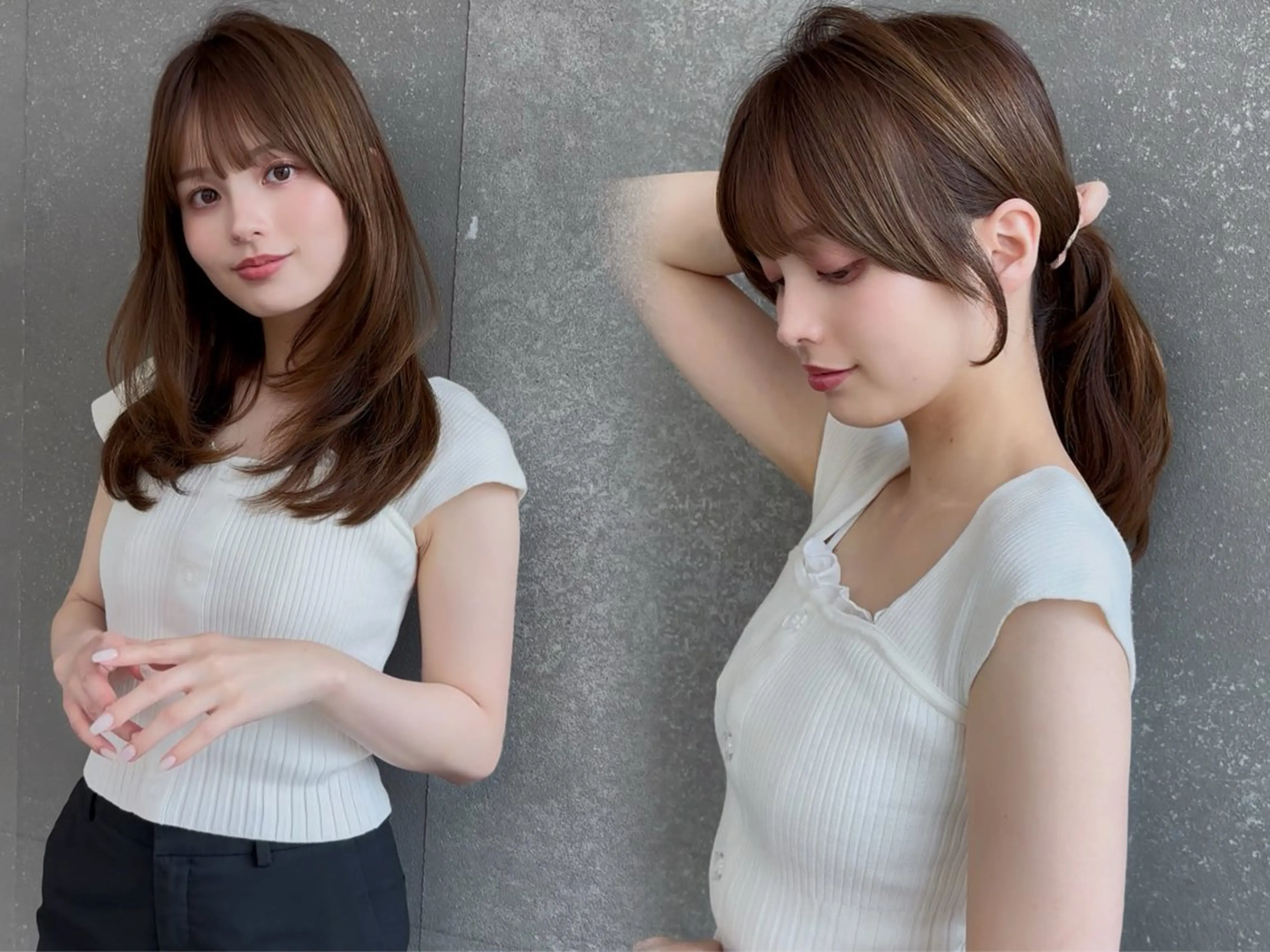 ミディアム カラー 髪質改善 レイヤーカット 縮毛矯正 【美髪矯正) 吉村　清志のヘアスタイル