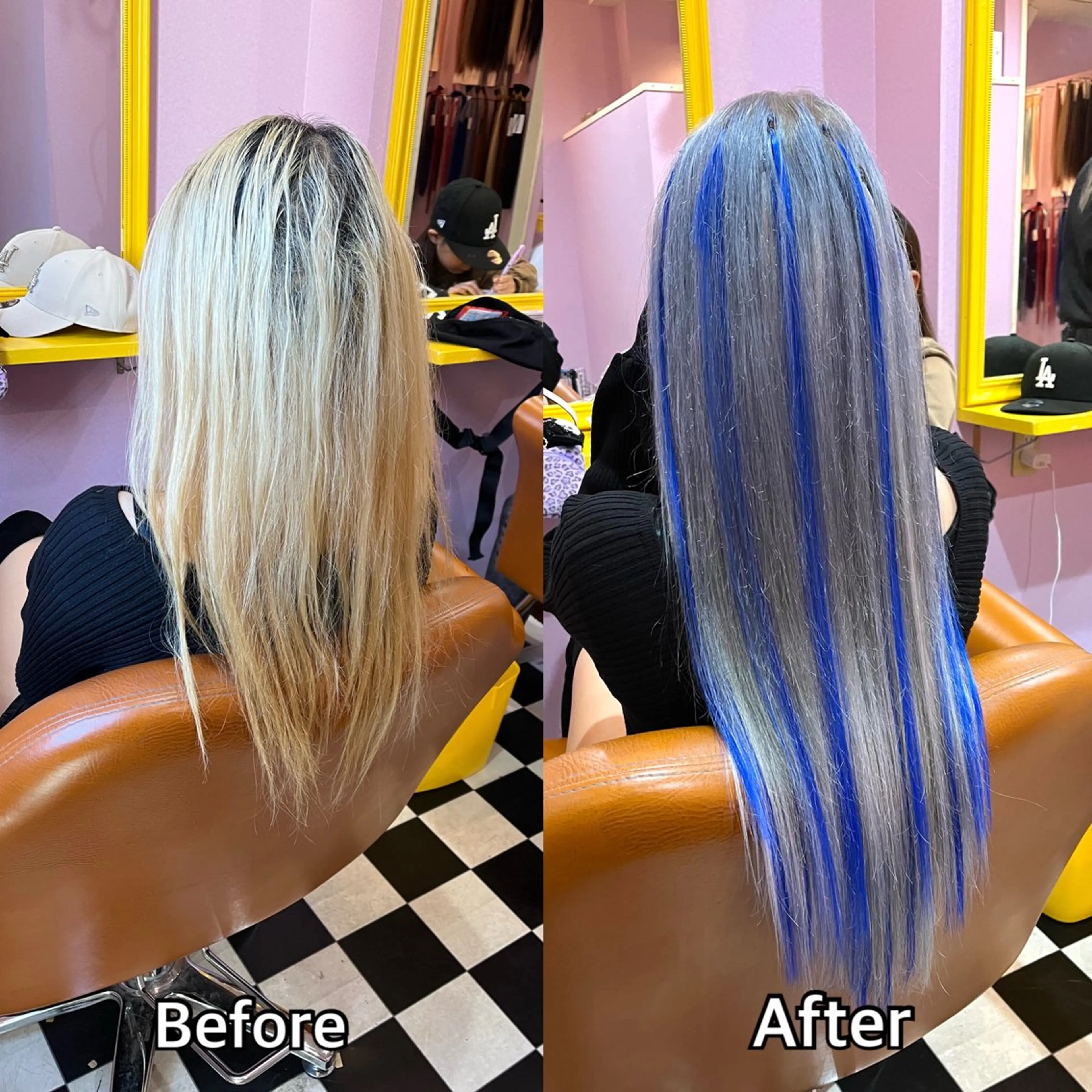 ロング エクステ シール＋ちび編み込み エクステ梅田🐨のヘアスタイル