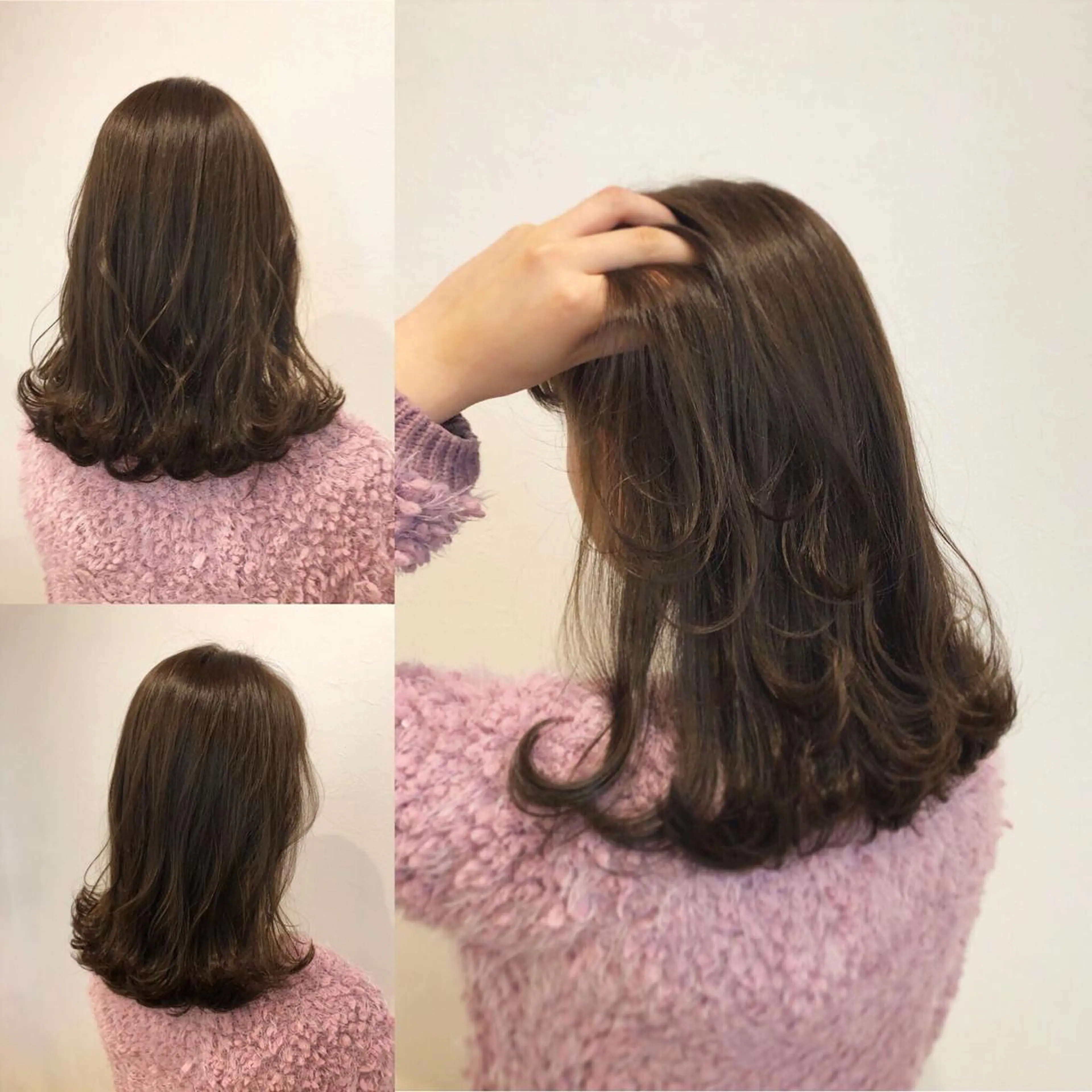 セミロング カラー パーマ ヘアアレンジ メンズ キッズ ネイル マツエク・マツパ 子どものヘアアレンジ メンズハイライト アディクシーカラー アッシュ ベージュカラー カット ヘアカラー トリートメント Beauty&Relaxation MEGUMI所属・MEGUMI megumiのヘアスタイル