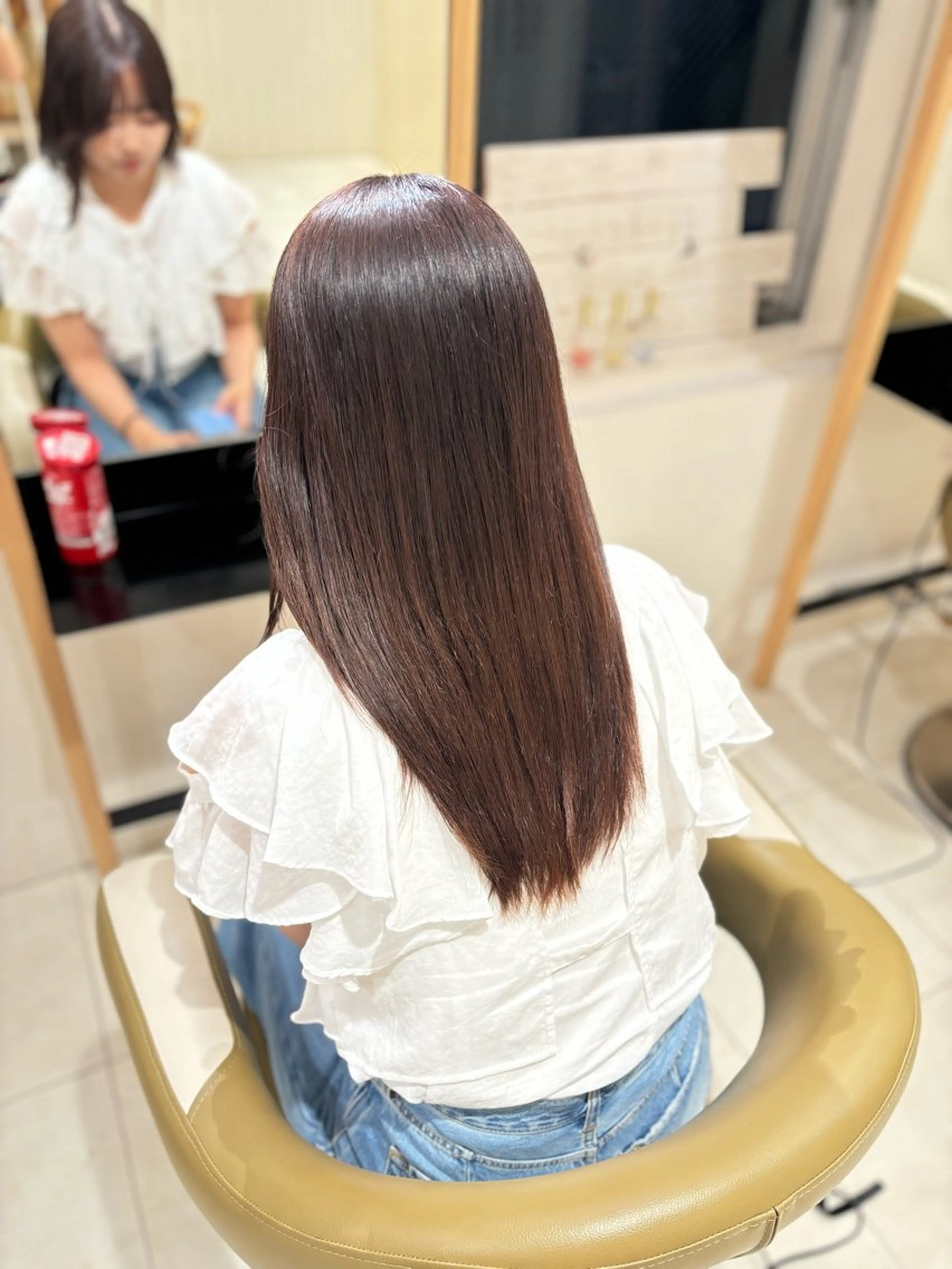 ロング カラー 縮毛矯正 艶髪🫧‪🎀 岡由紀乃のヘアスタイル