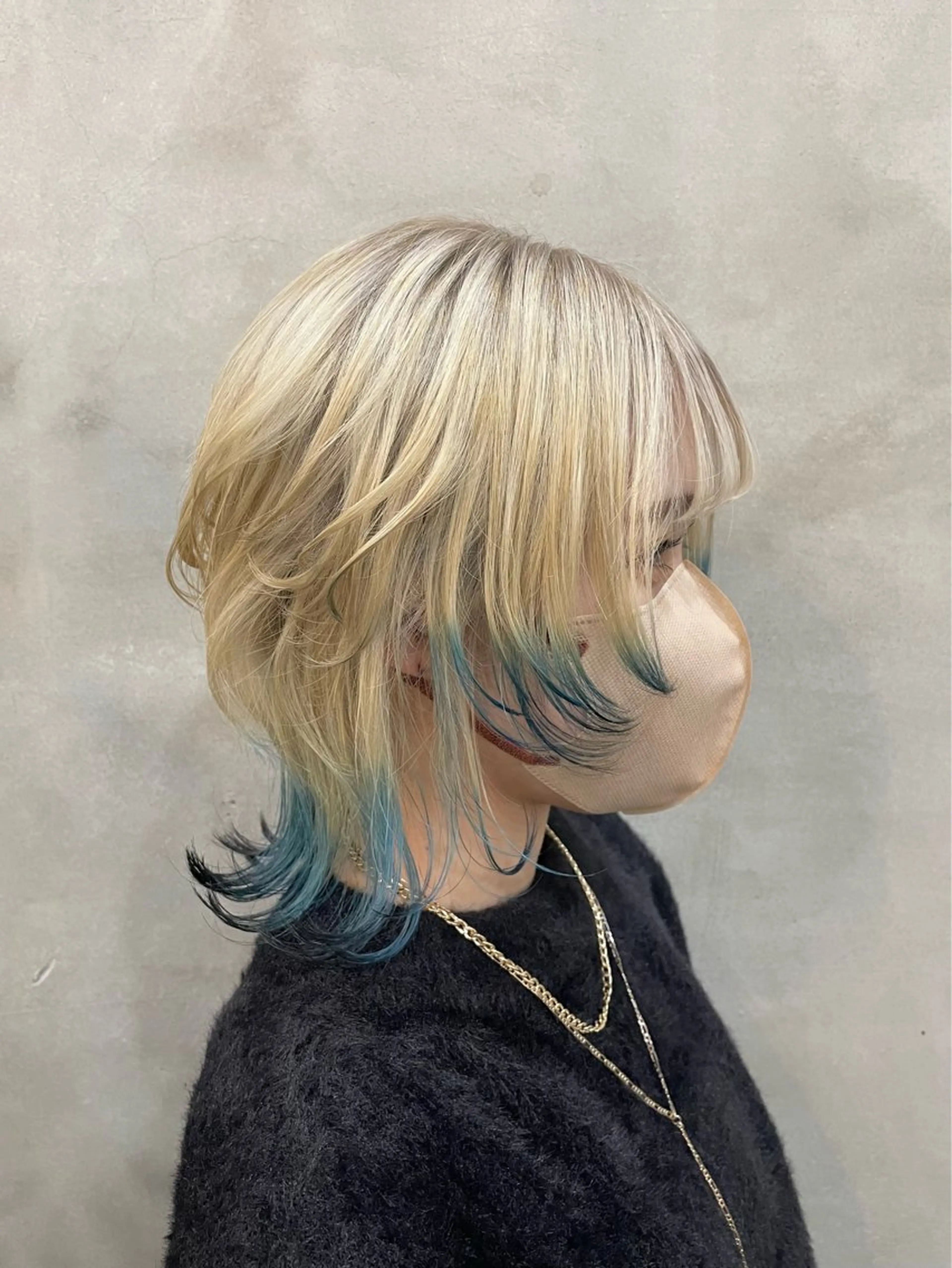 ミディアム カラー ヘアアレンジ ブルーカラー ヘアカラー トリートメント 【ピンク/韓国ヘア/ ヘアセット】亜海のヘアスタイル