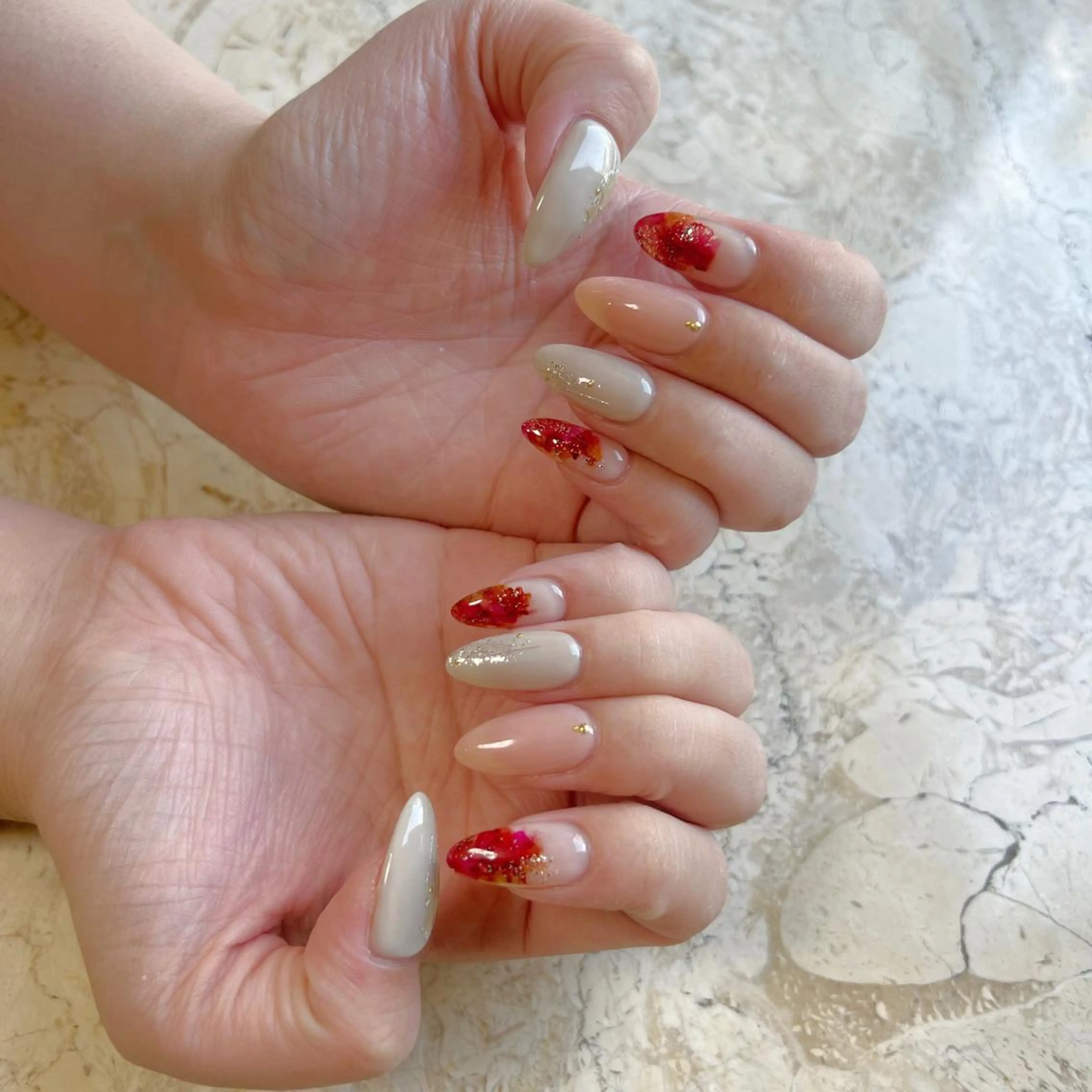 ネイル アートネイル ジェルネイル 韓国ネイル 持ち込み ニュアンスネイル ハンドネイル nail salon mieux(ミュー)のネイルデザイン