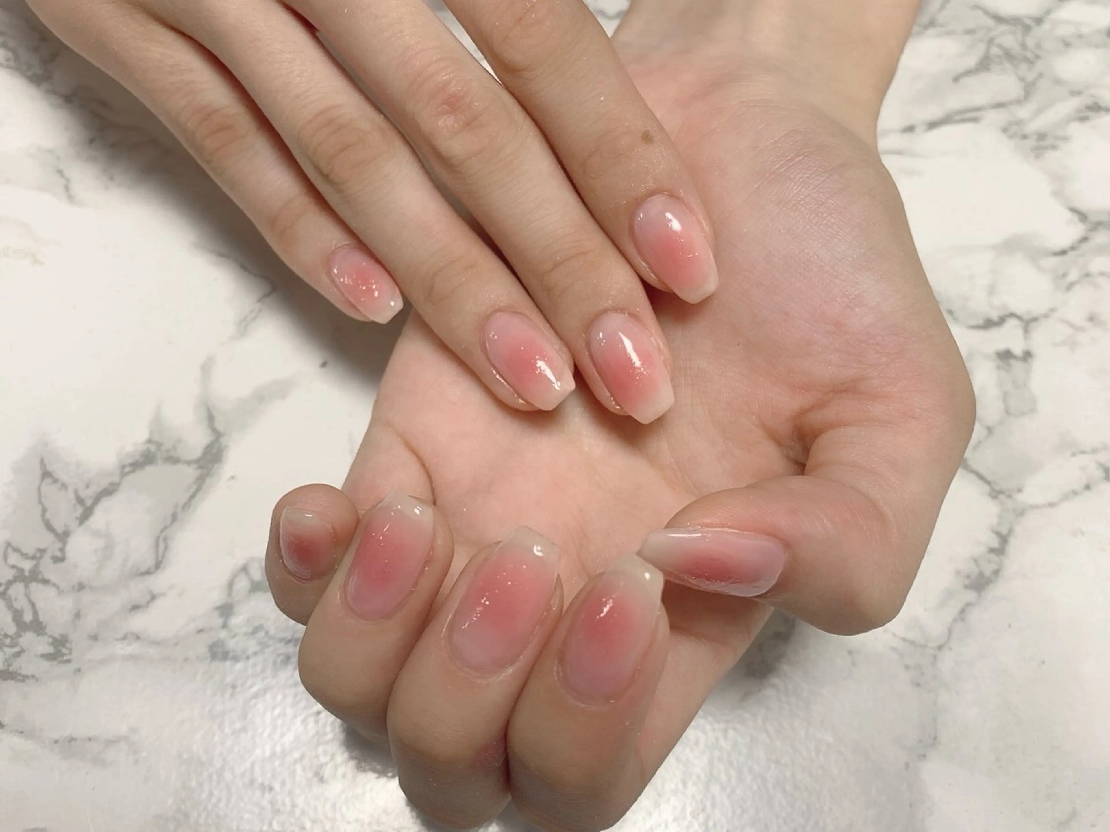 ネイル ハンドネイル はな💎ネイル ワンホン、長さ出しのネイルデザイン