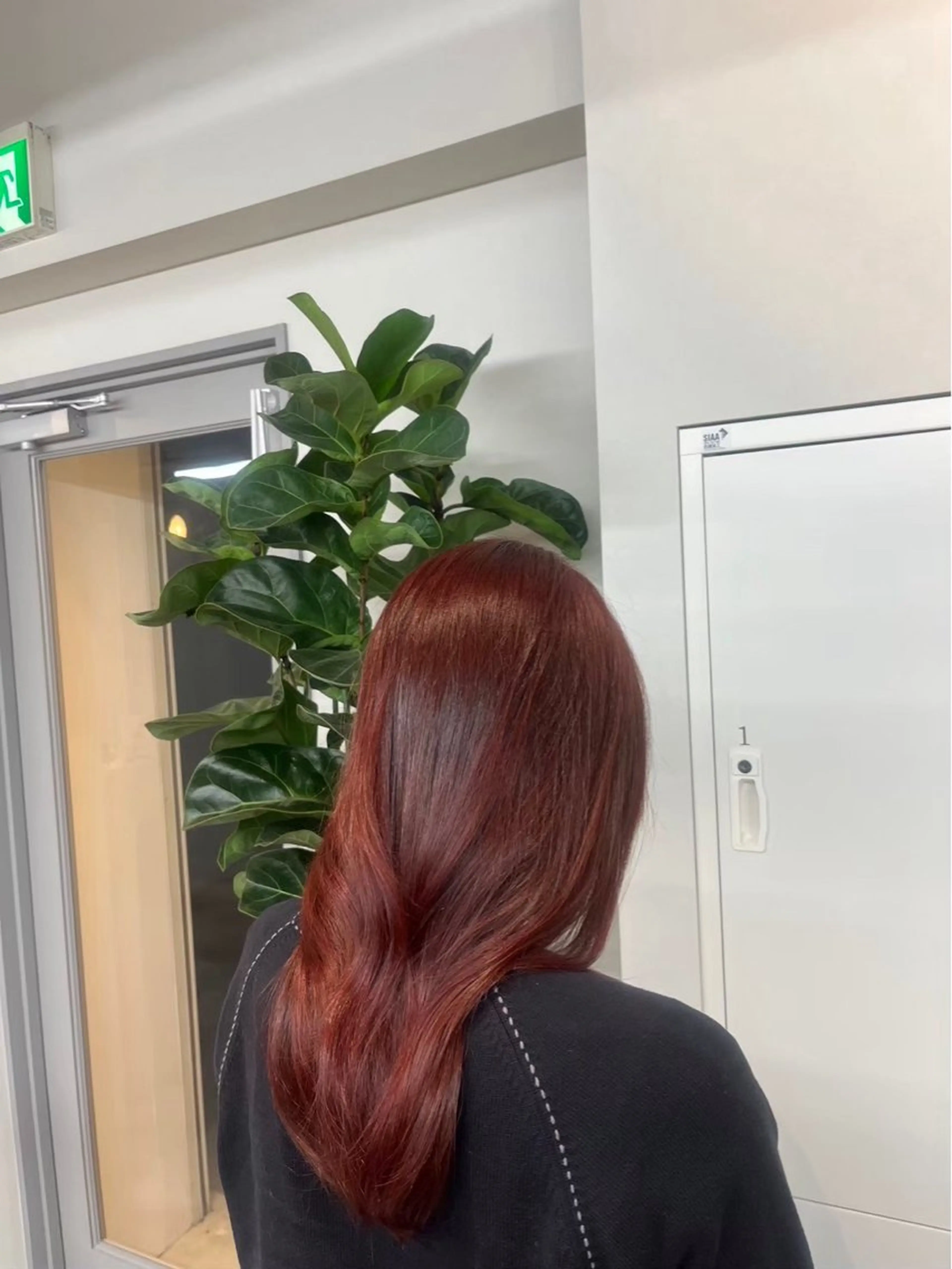 ロング カラー ブラウンカラー レッドカラー レッドブラウン 韓国風ヘア un武蔵小杉所属・佐藤 知子のヘアスタイル