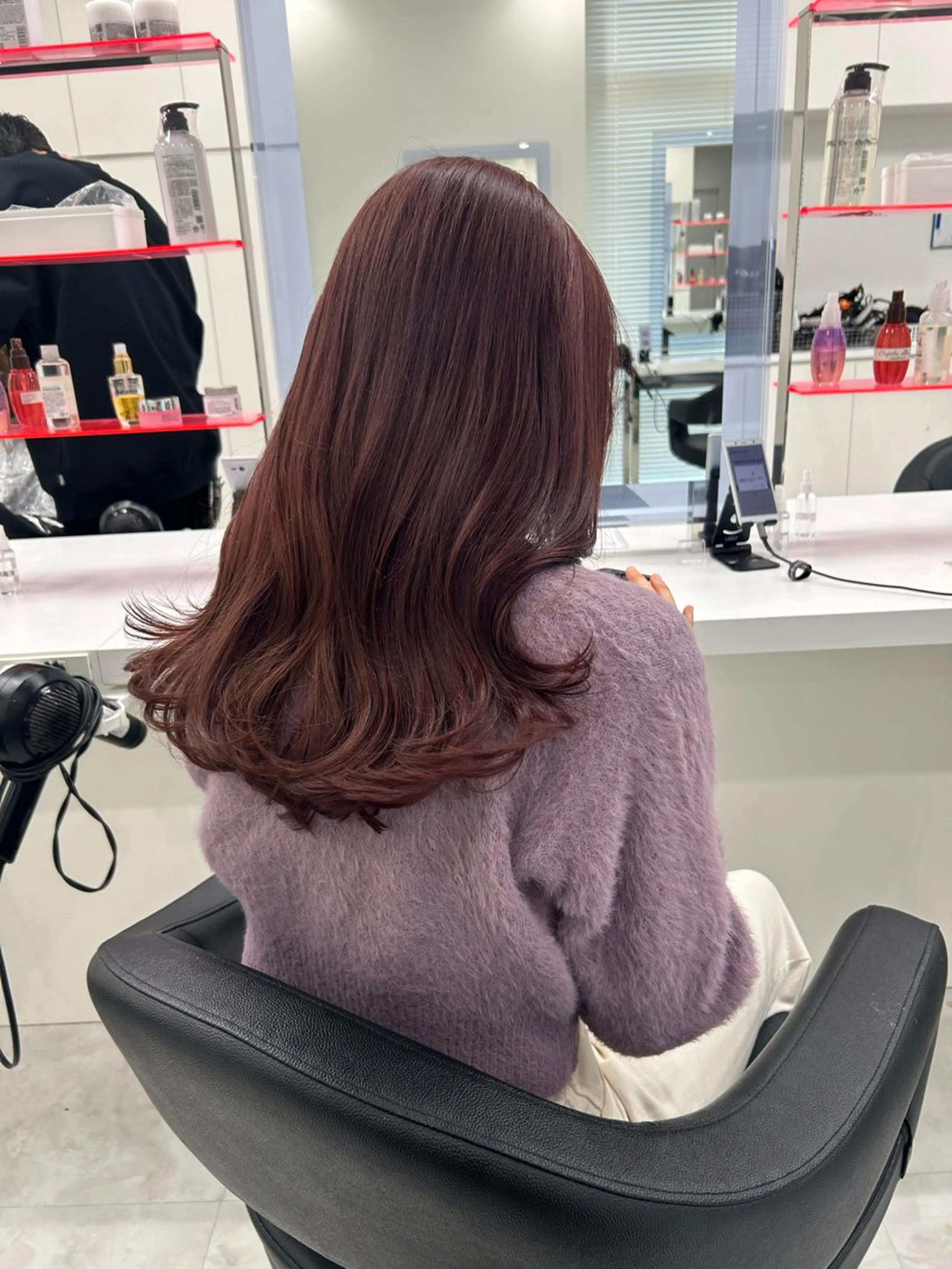 セミロング カラー ブリーチ ダブルカラー ブリーチなしカラー ヘアカラー トリートメント ヘッドスパ ヘアセット 💖透け感ベージュ KOTA💖のヘアスタイル