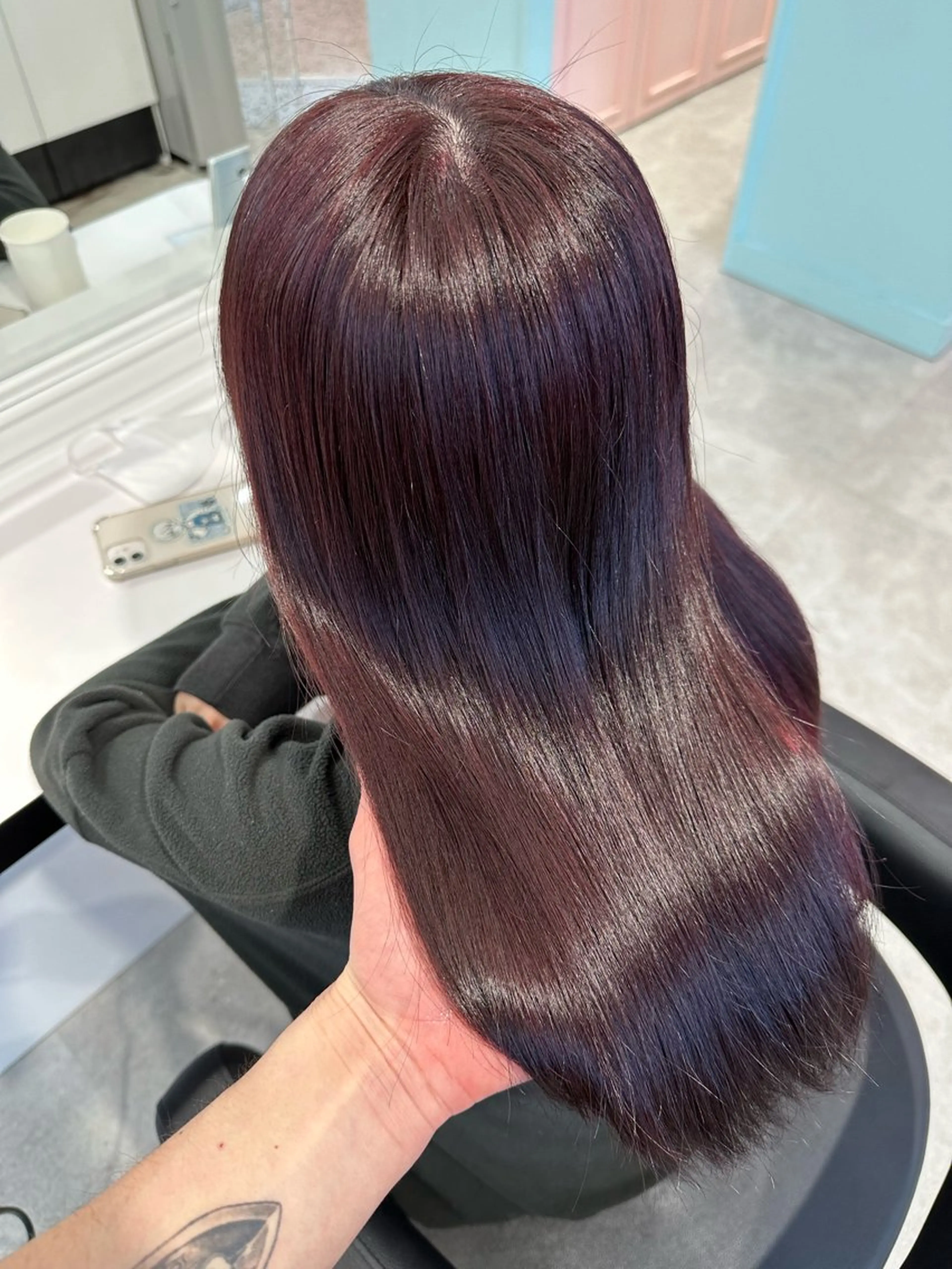 セミロング カラー カット ヘアカラー トリートメント 🍒ワイン系 ウルフカット🍒拓未のヘアスタイル