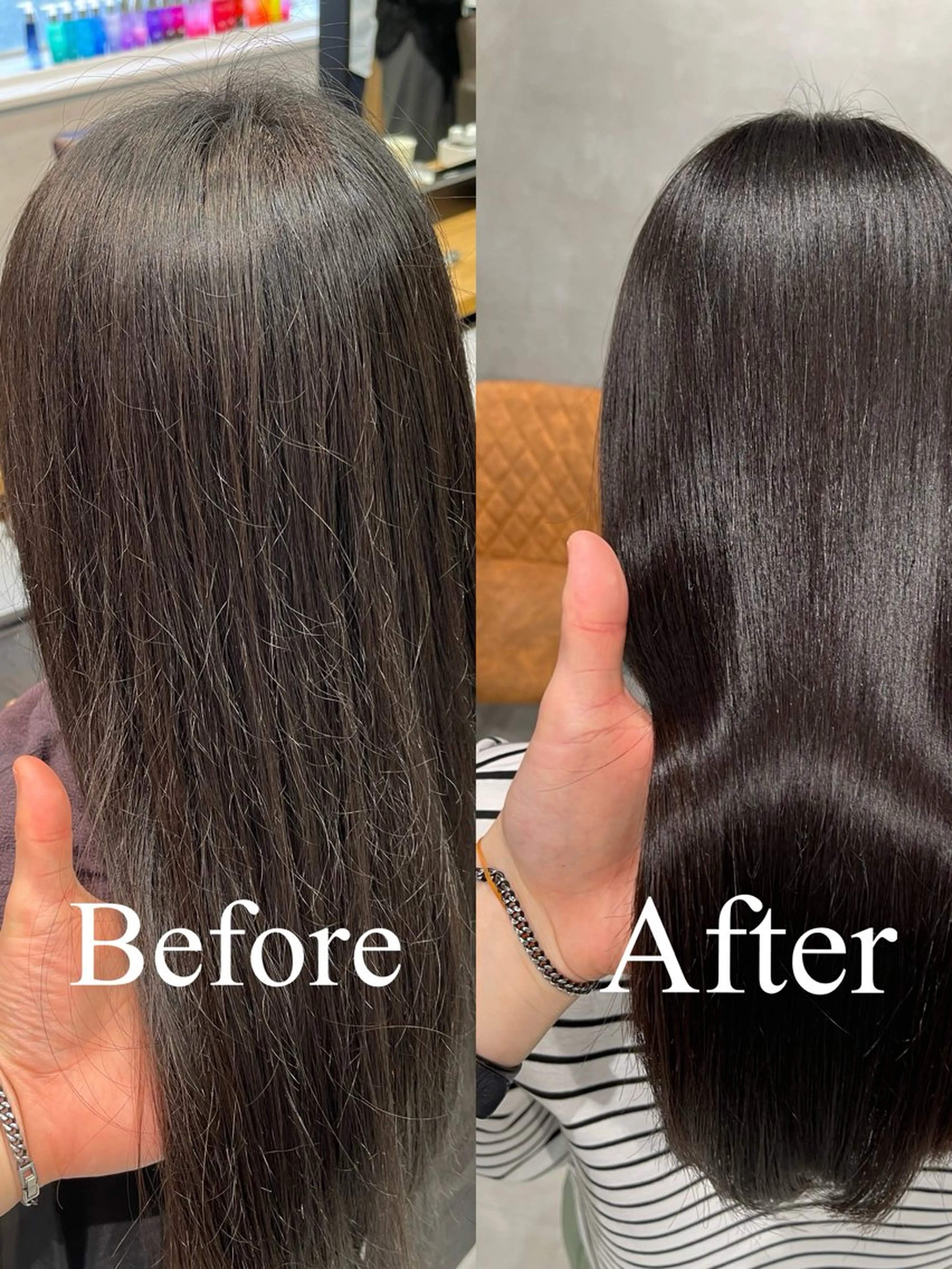 ロング パーマ くせ毛 縮毛矯正 縮毛矯正 charm《銀座》 縮毛矯正/ヘアセットのヘアスタイル