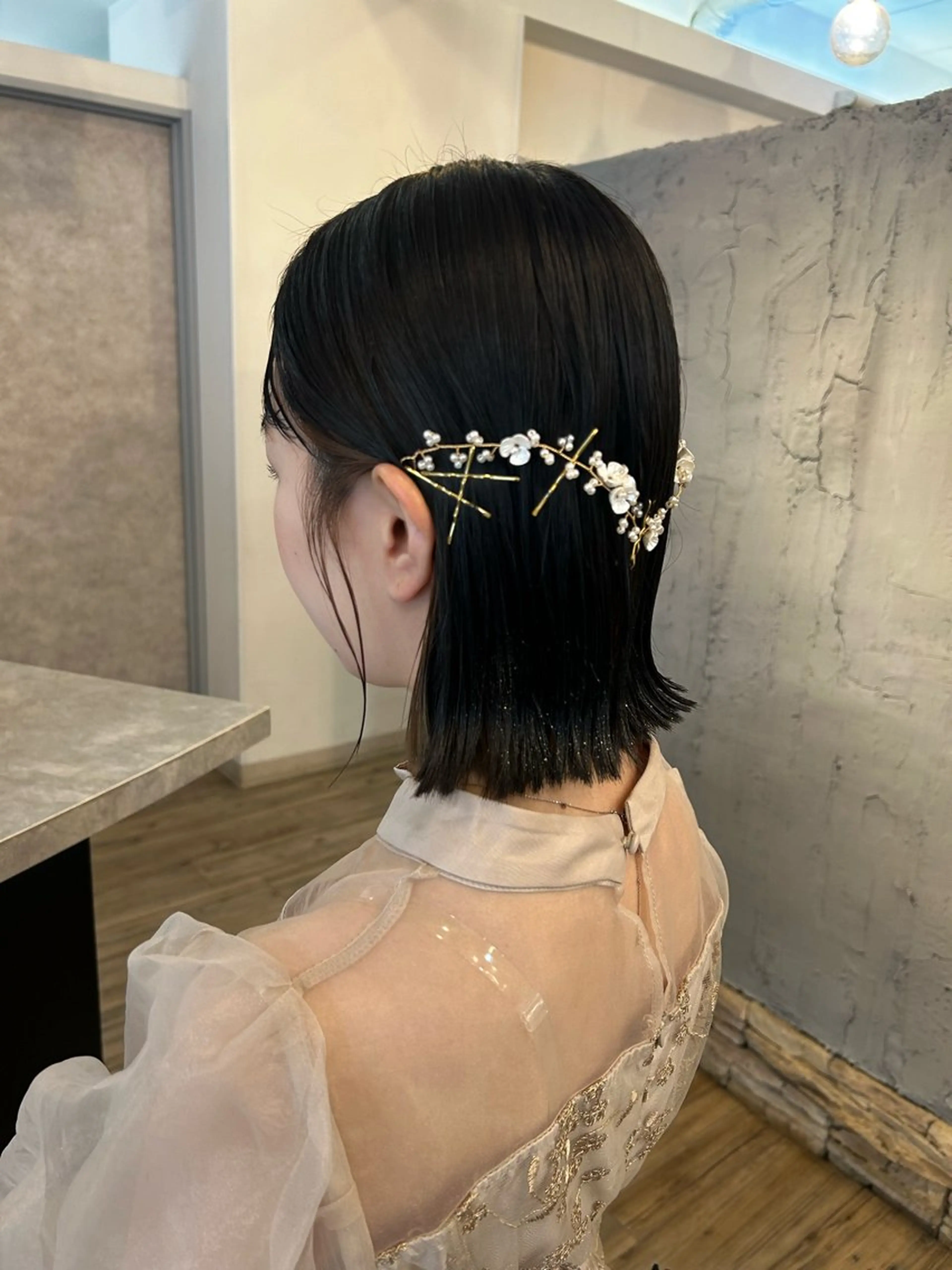 ミディアム ヘアアレンジ ミナミ🩰デサインカ ラー♡ヘアセットのヘアスタイル