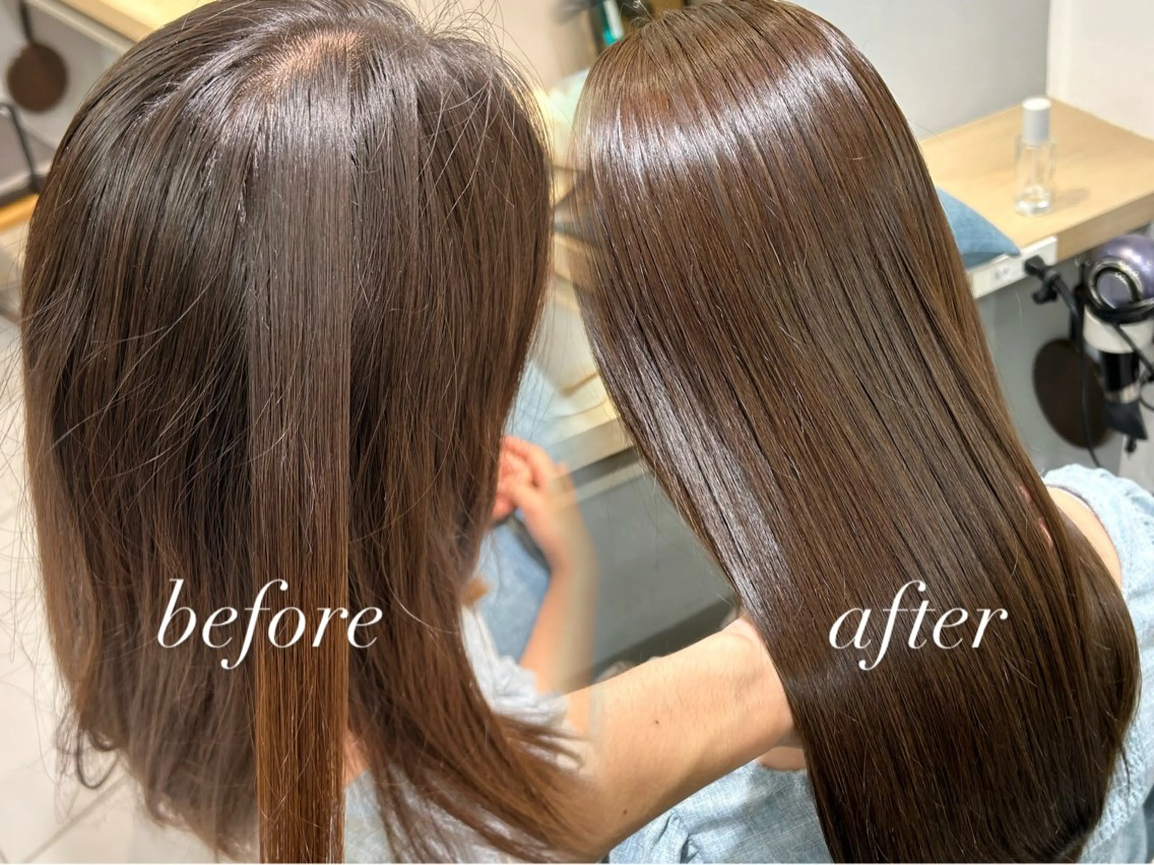 ロング カット ヘアカラー トリートメント 結べるくびれボブ/透 明感カラーtaigaのヘアスタイル