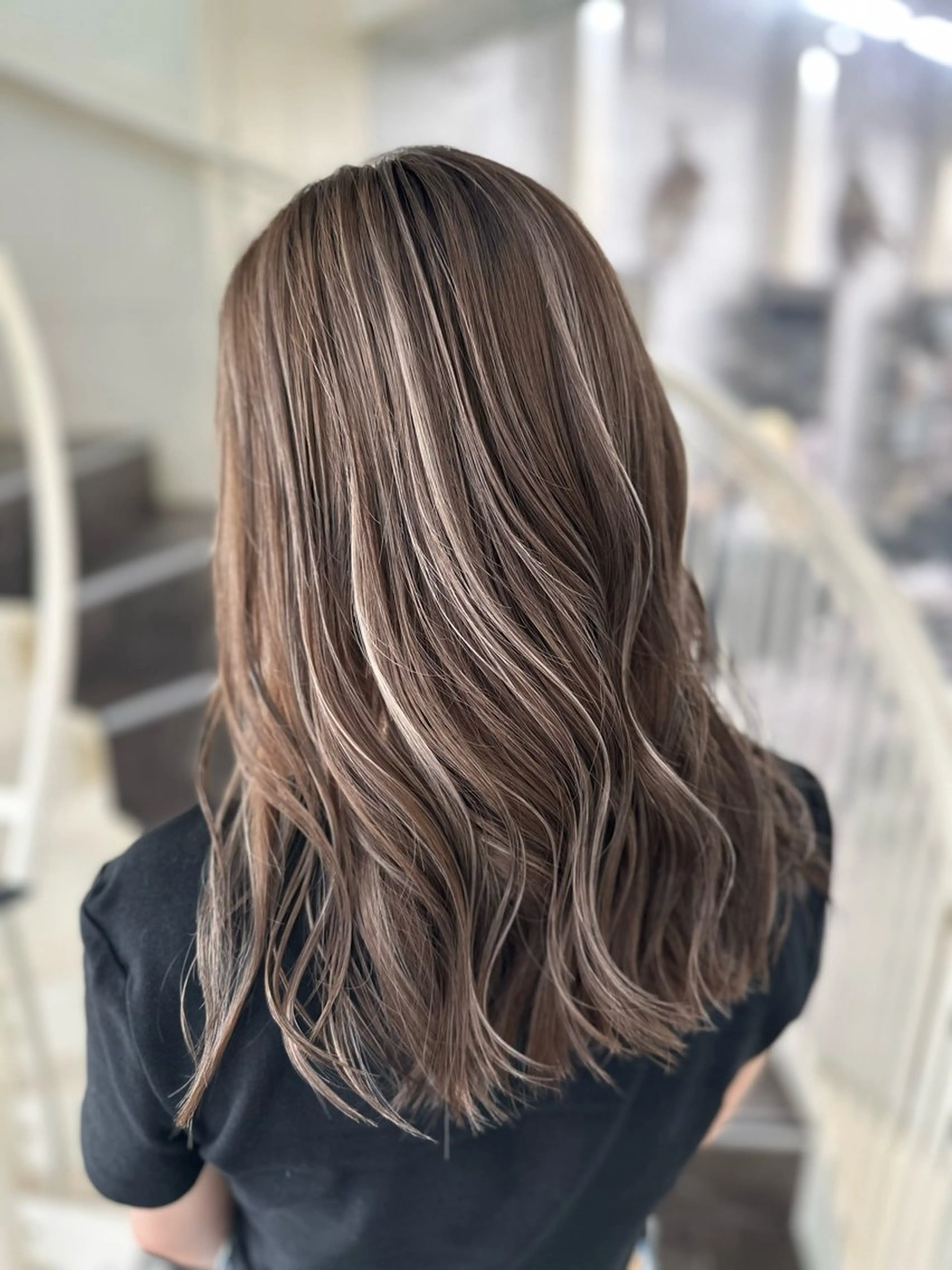 セミロング カラー ヘアアレンジ ヘアカラー トリートメント 久米 治仁のヘアスタイル