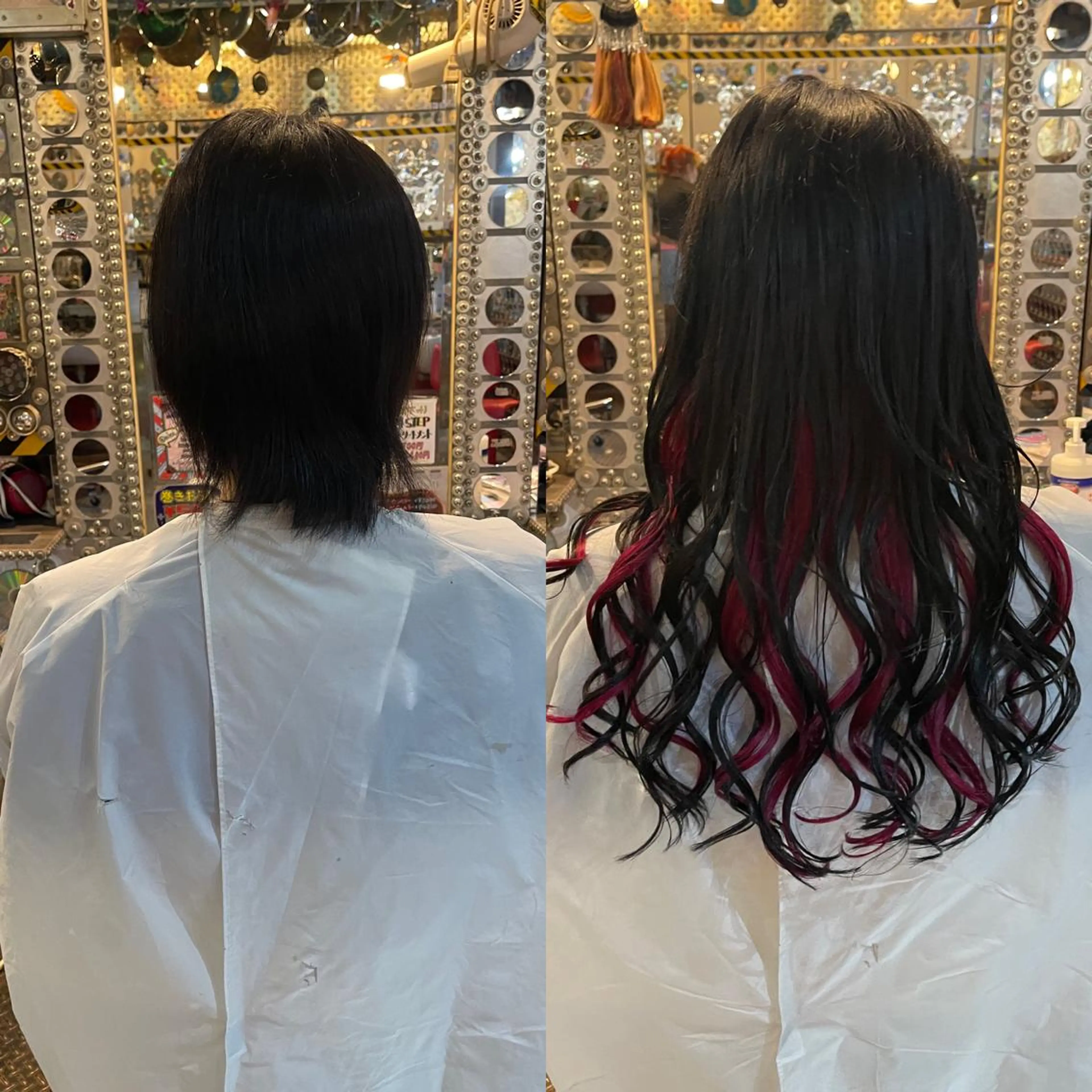 ショート カラー ヘアアレンジ 編み込みエクステ シールエクステ インナーカラー エクステ ショートヘア haco+所属・🌈派手髪エクステ ブレイズ🌈ひろとのヘアスタイル