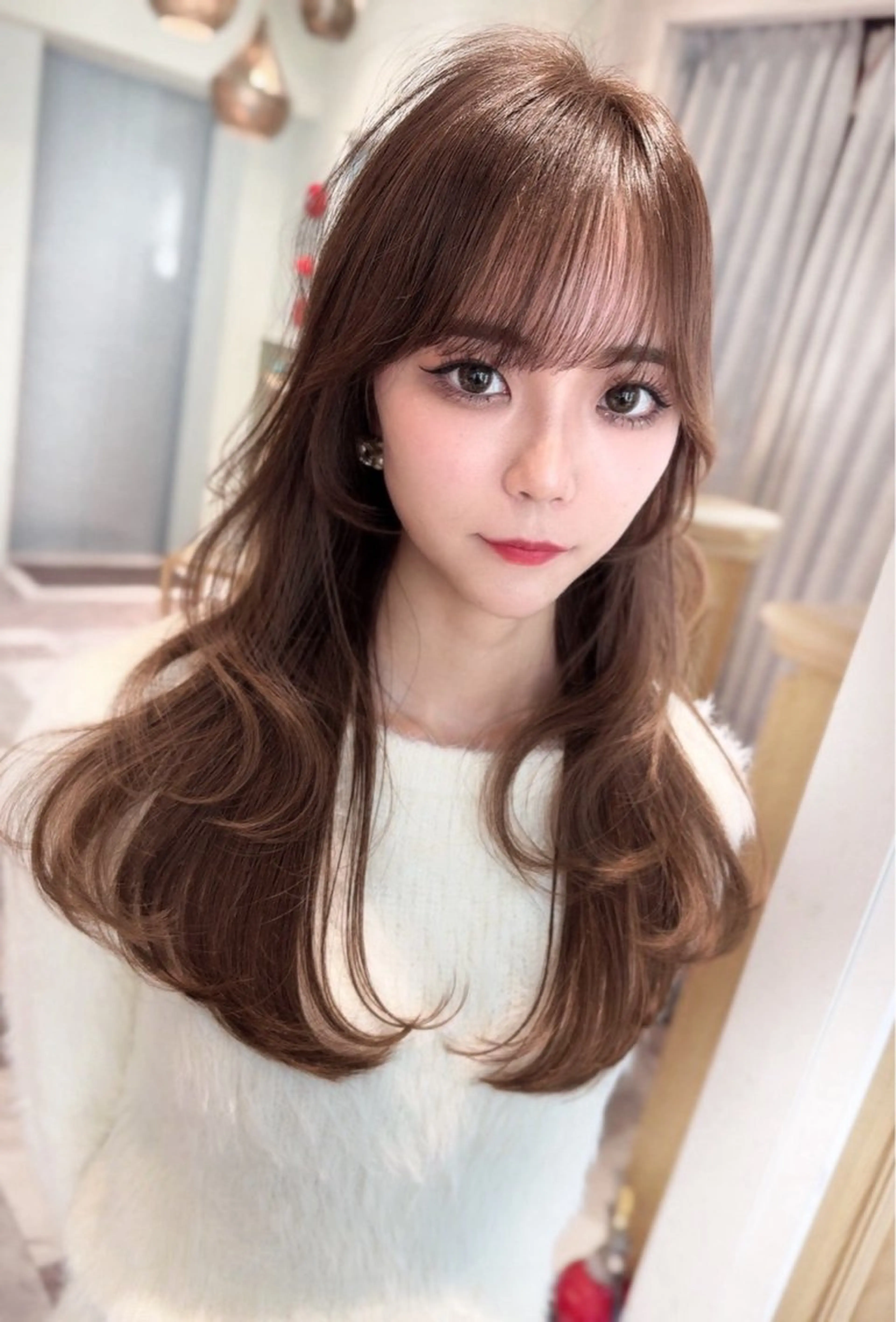 セミロング カラー ベージュカラー 黒髪 ブリーチ ブルーカラー ブルーブラック カット ヘアカラー トリートメント 木屋元一/透明感 /レイヤー/顔まわりのヘアスタイル