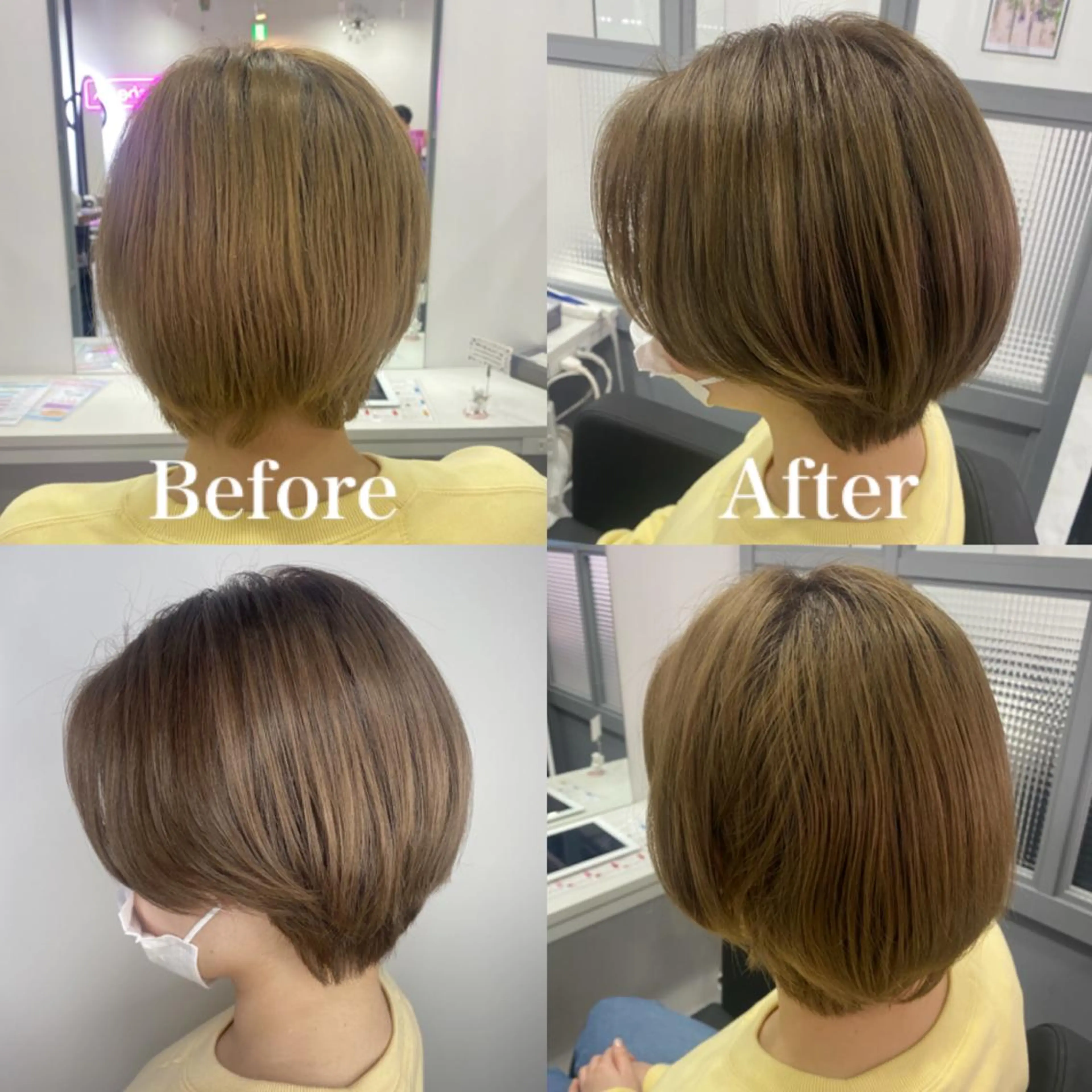 ショート カラー ベージュカラー イルミナカラー カット ヘアカラー トリートメント 髪質改善×矯正🫧 韓国ヘアasamiのヘアスタイル