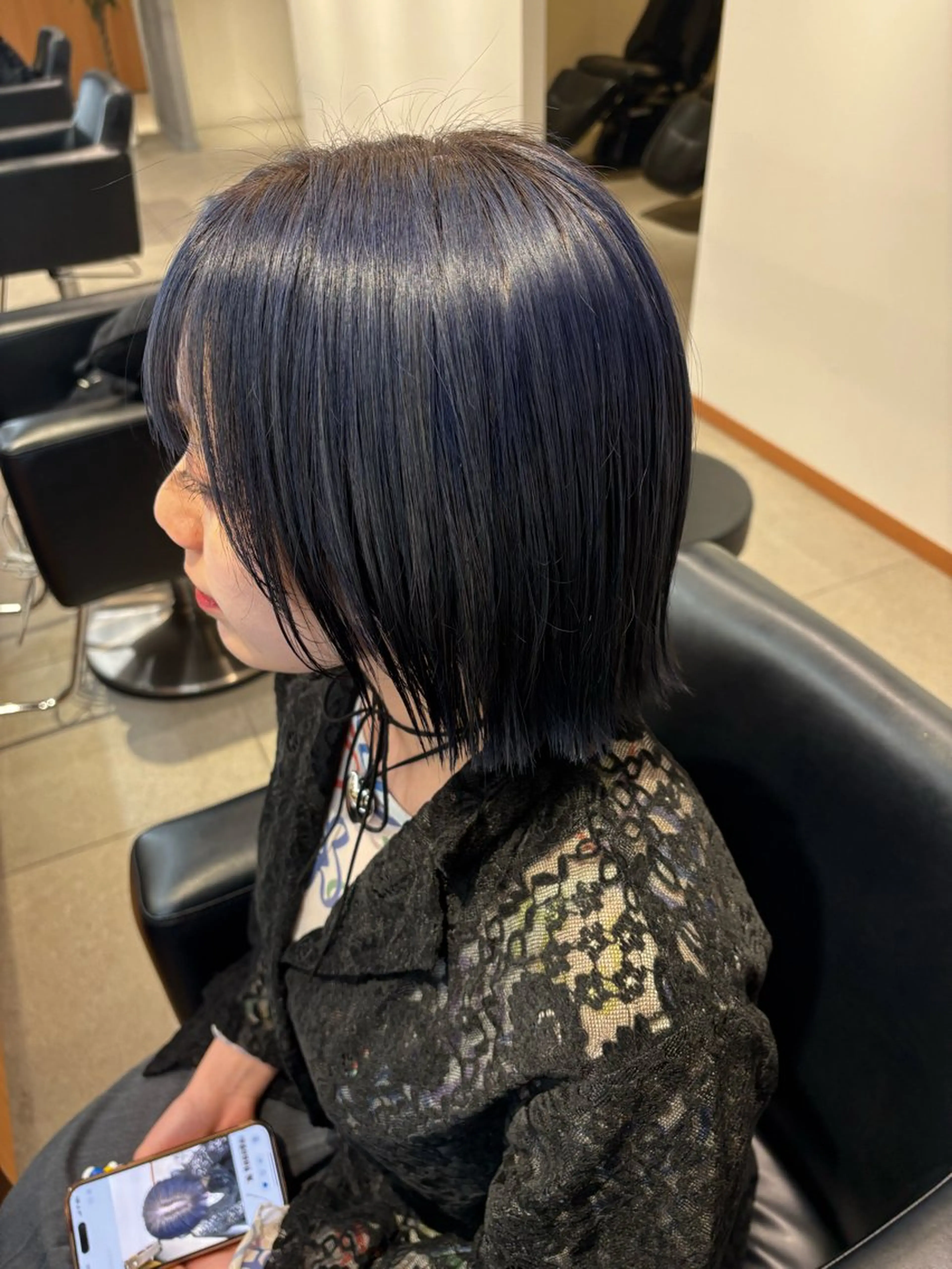 ショート カラー ネイビーカラー ヘアカラー ERII (ému） 伏見/カット無料のヘアスタイル