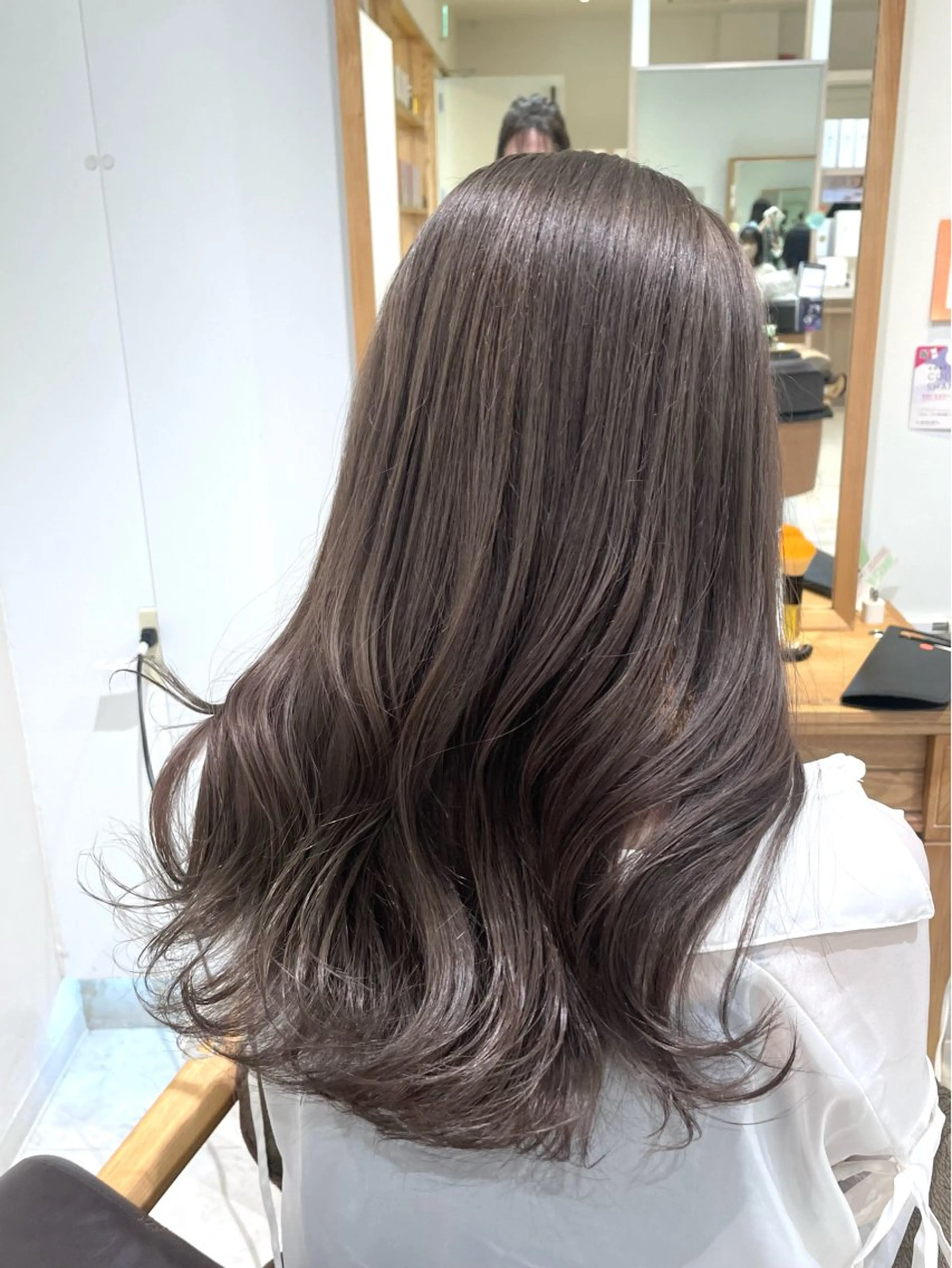 セミロング カラー ブリーチなしレイヤー 髪質改善/韓国ヘアのヘアスタイル