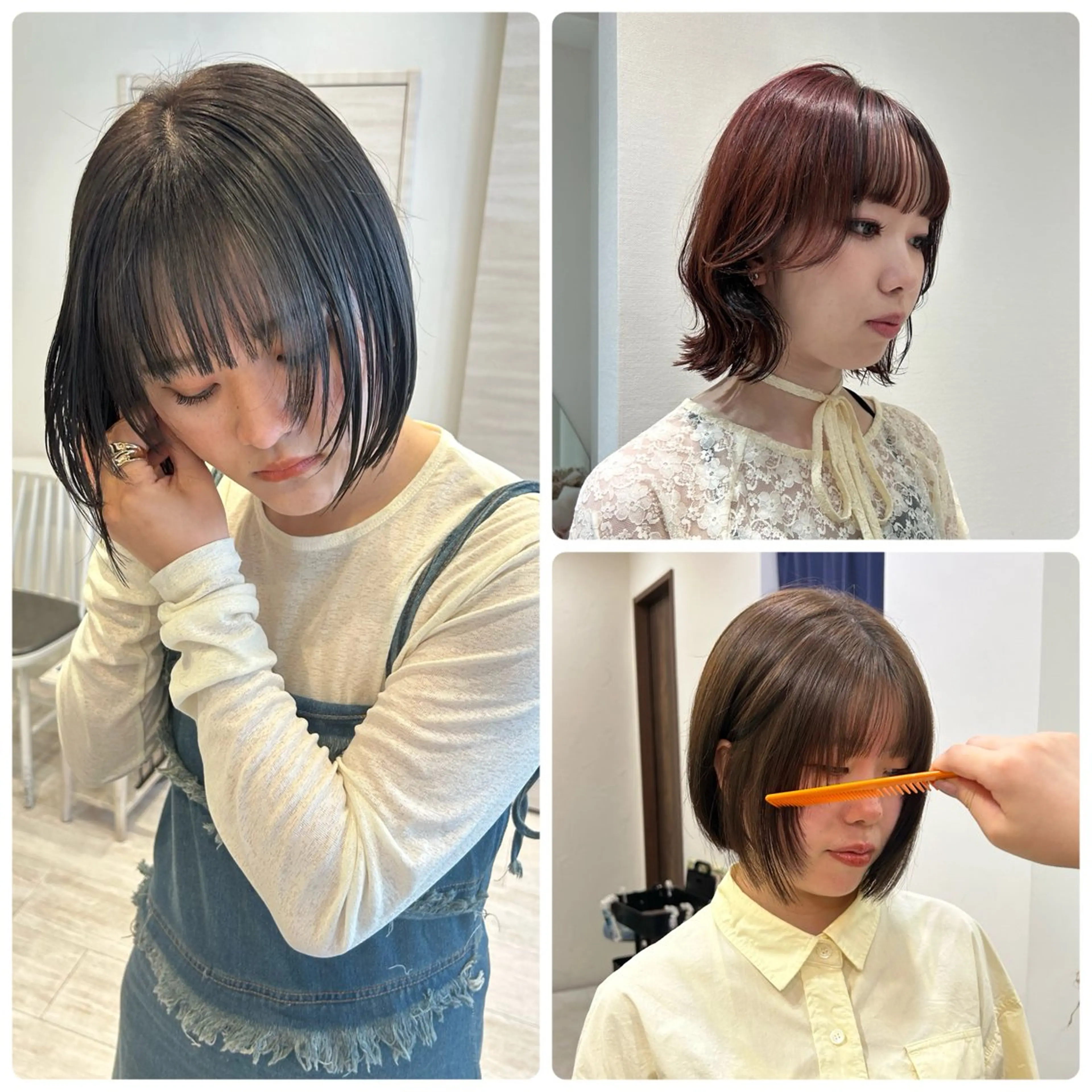 ショート ボブレイヤー ボブ 顔まわりレイヤー 顔周りカット レイヤーカット lole.所属・lole. まさきのヘアスタイル