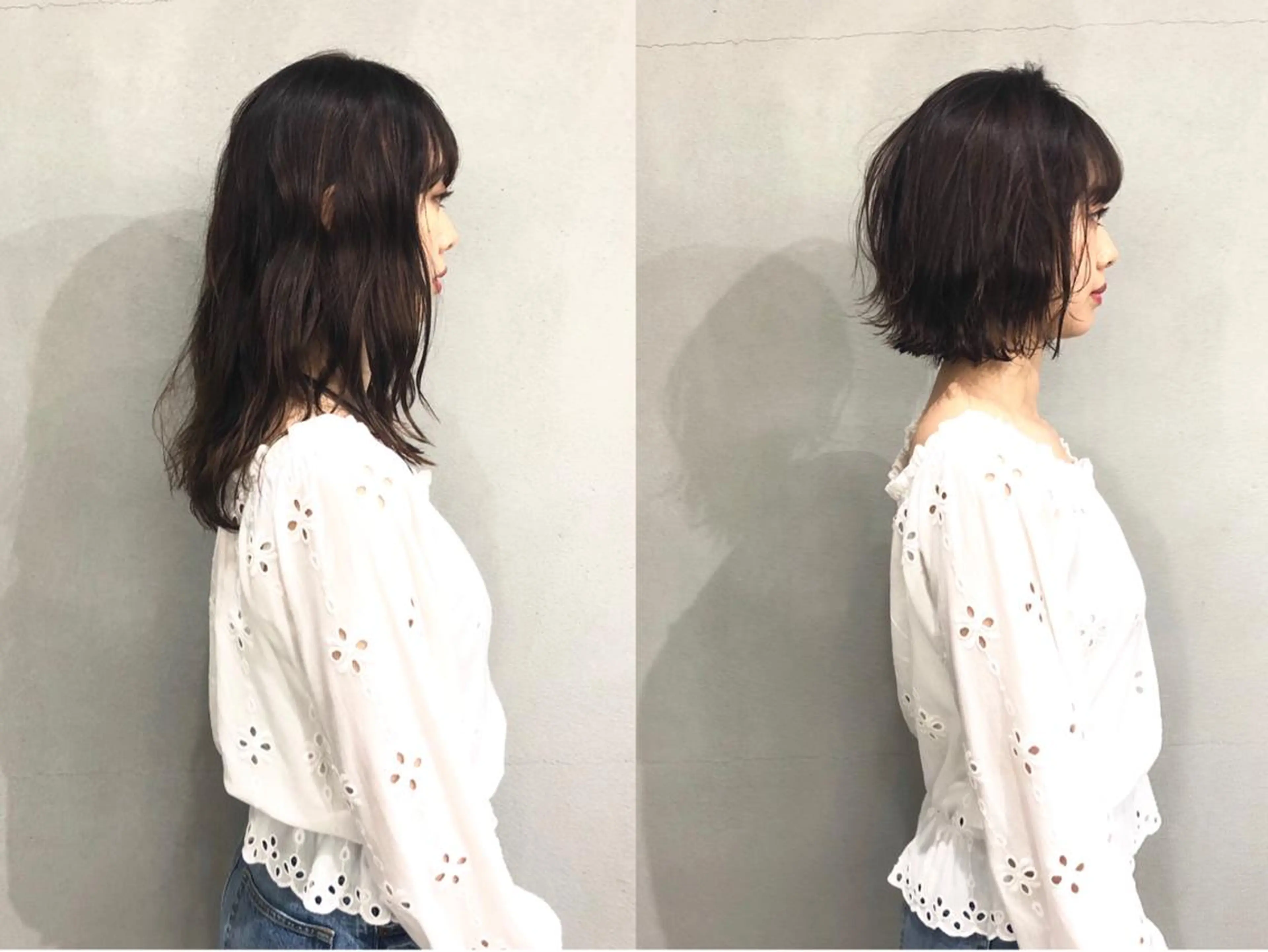 ショート カラー 切りっぱなしボブ ボブ カット ヘアカラー ボブ/ショート/ 白髪染め/メンズ葛西のヘアスタイル