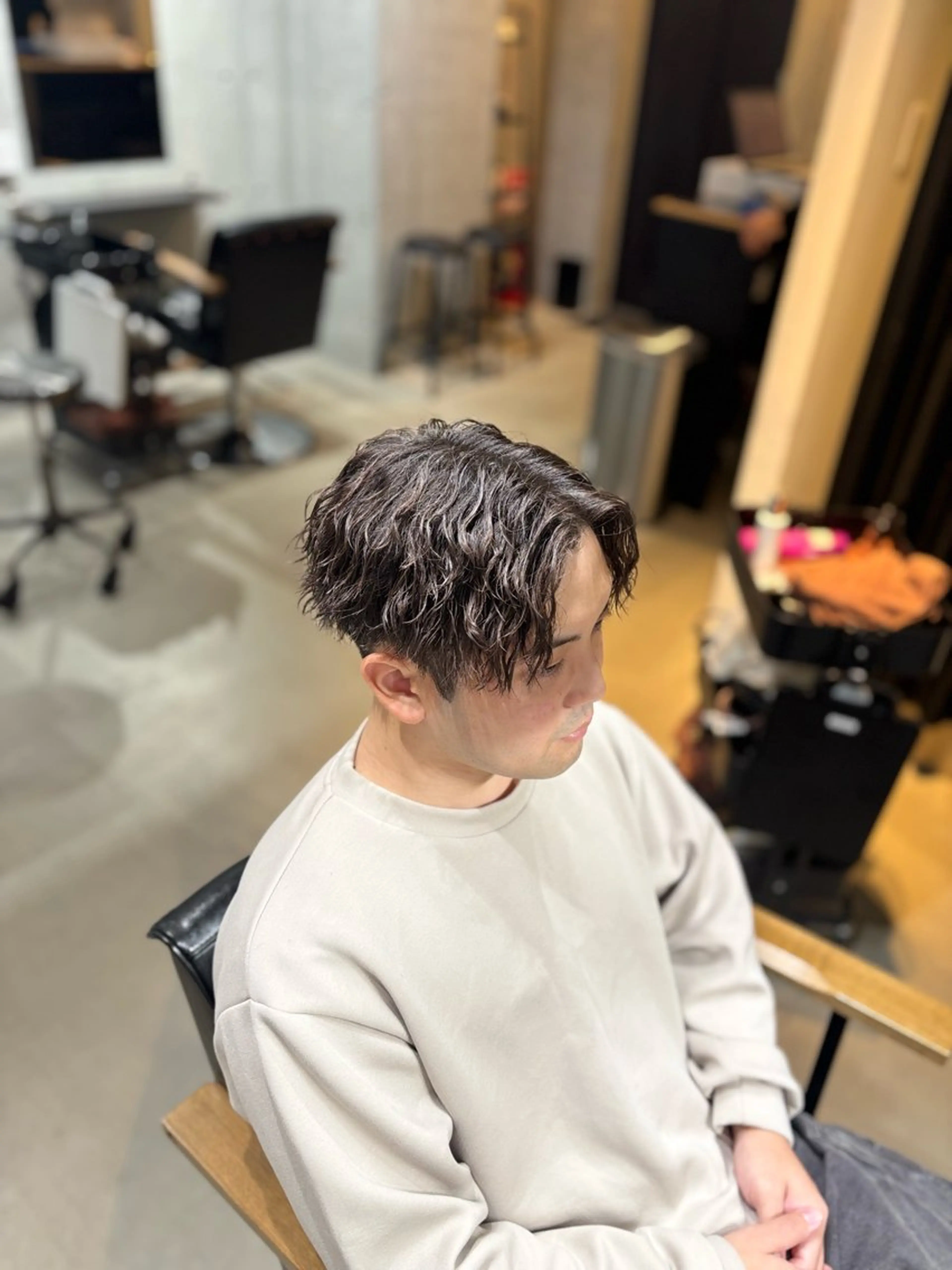 パーマ メンズ カット パーマ 心斎橋メンズ特化 高森蓮のヘアスタイル