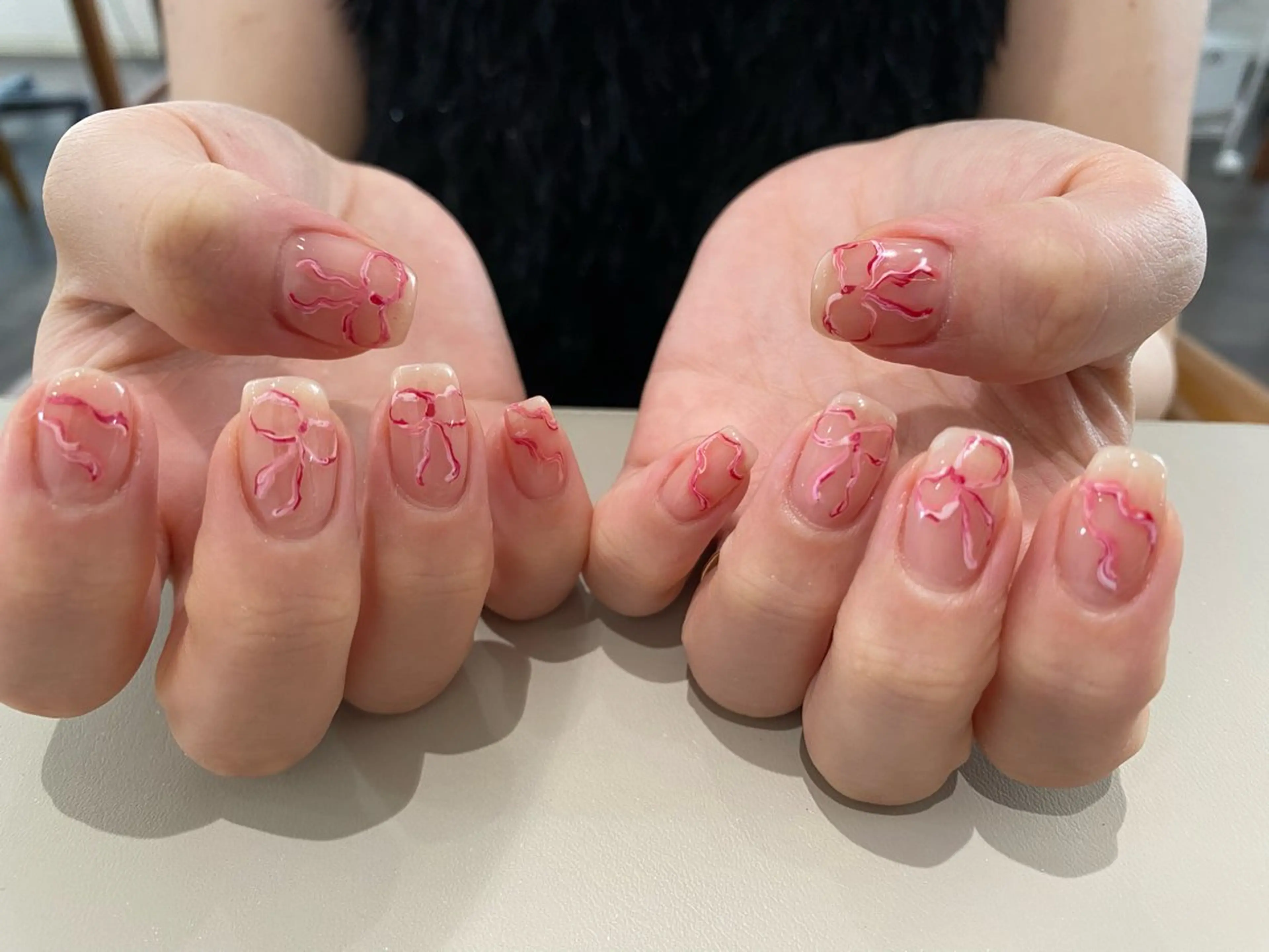 ネイル リボン Yarm As Etel　。のネイルデザイン