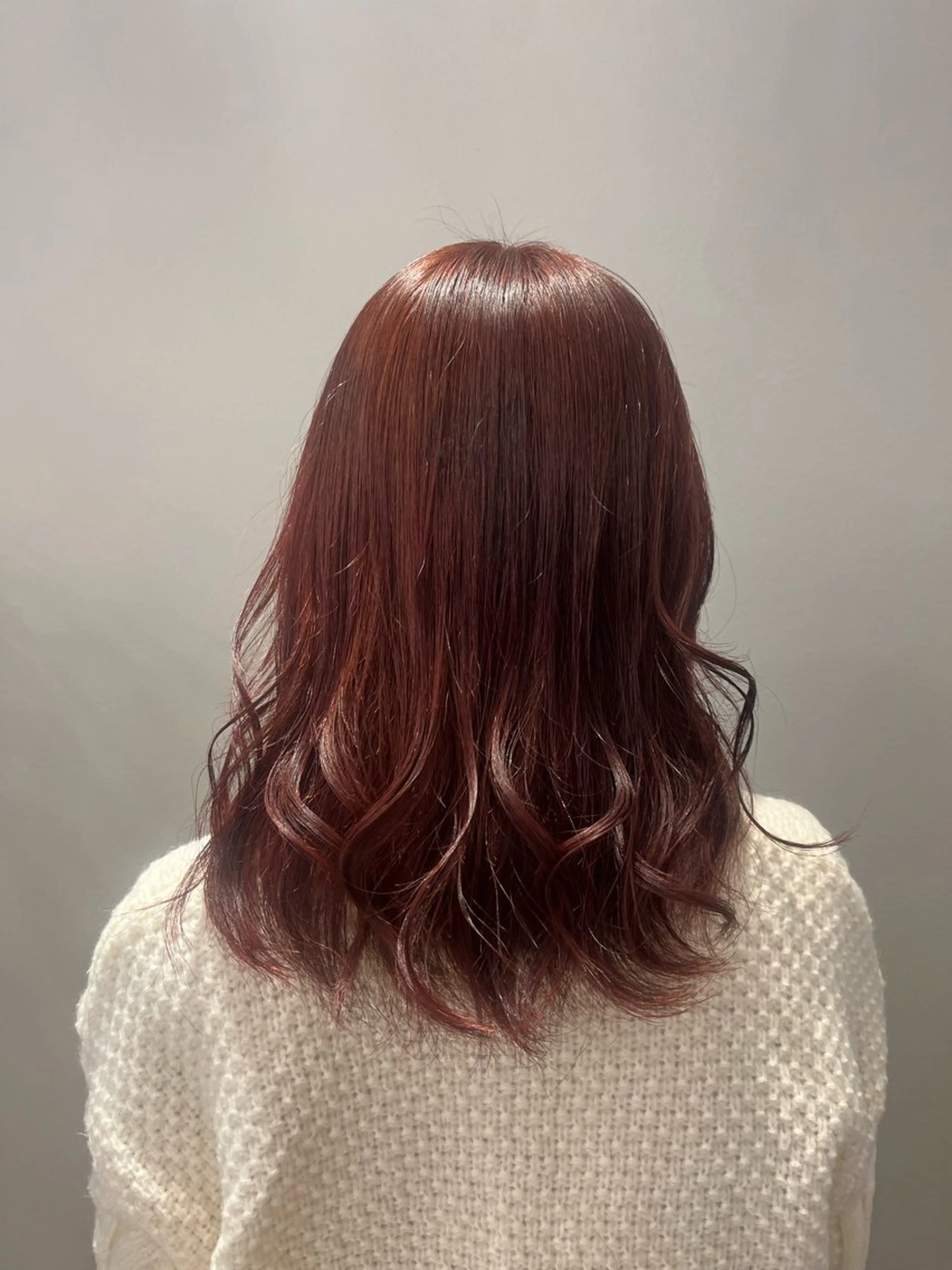 ミディアム カラー ブリーチ ブリーチなしカラー ピンクカラー ヘアカラー ヘアメ/アレンジ/暖 色/顔周り/あつはのヘアスタイル