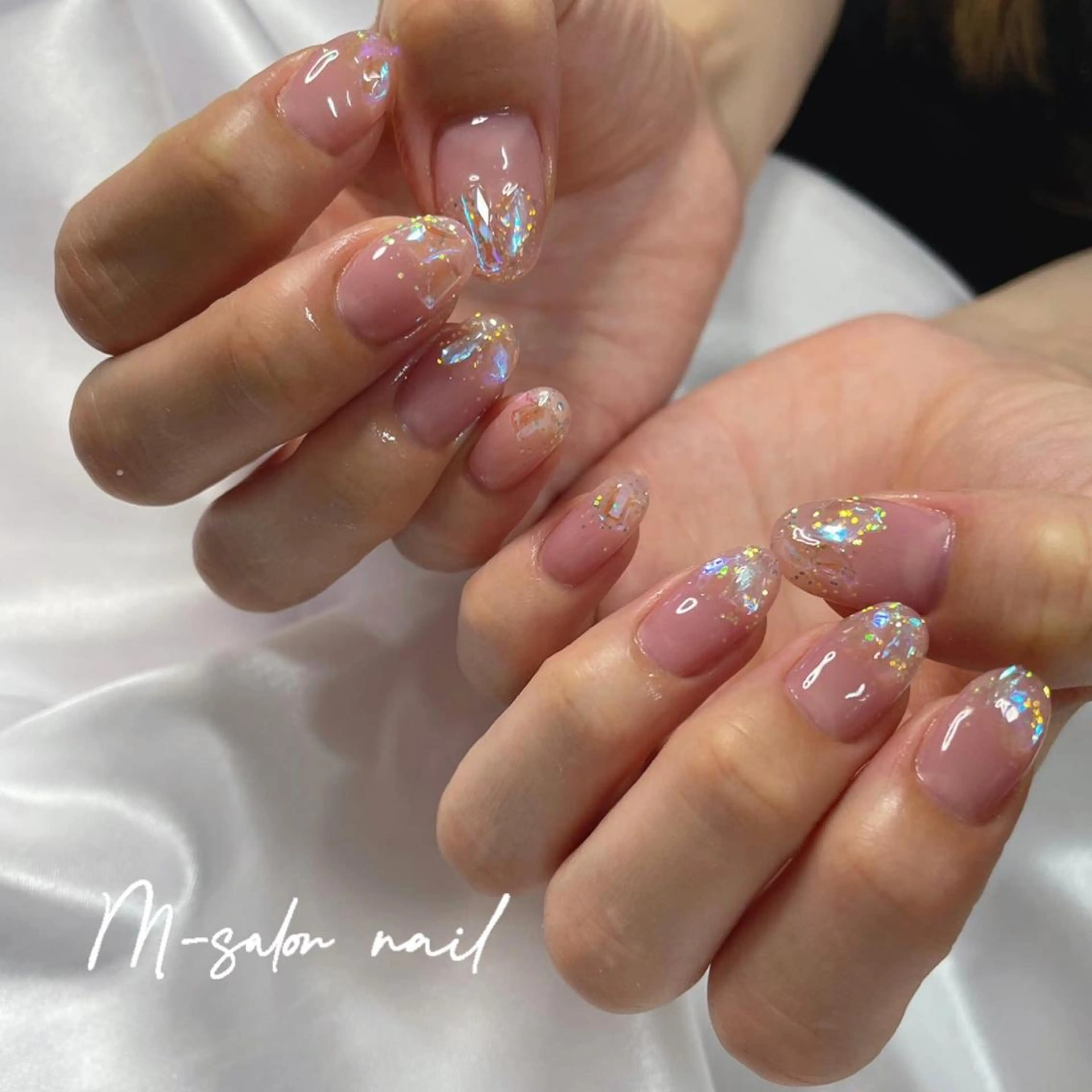 ネイル 氷ネイル・うるうるネイル ハンドネイル 韓国/網紅/パーツ M-salonのネイルデザイン