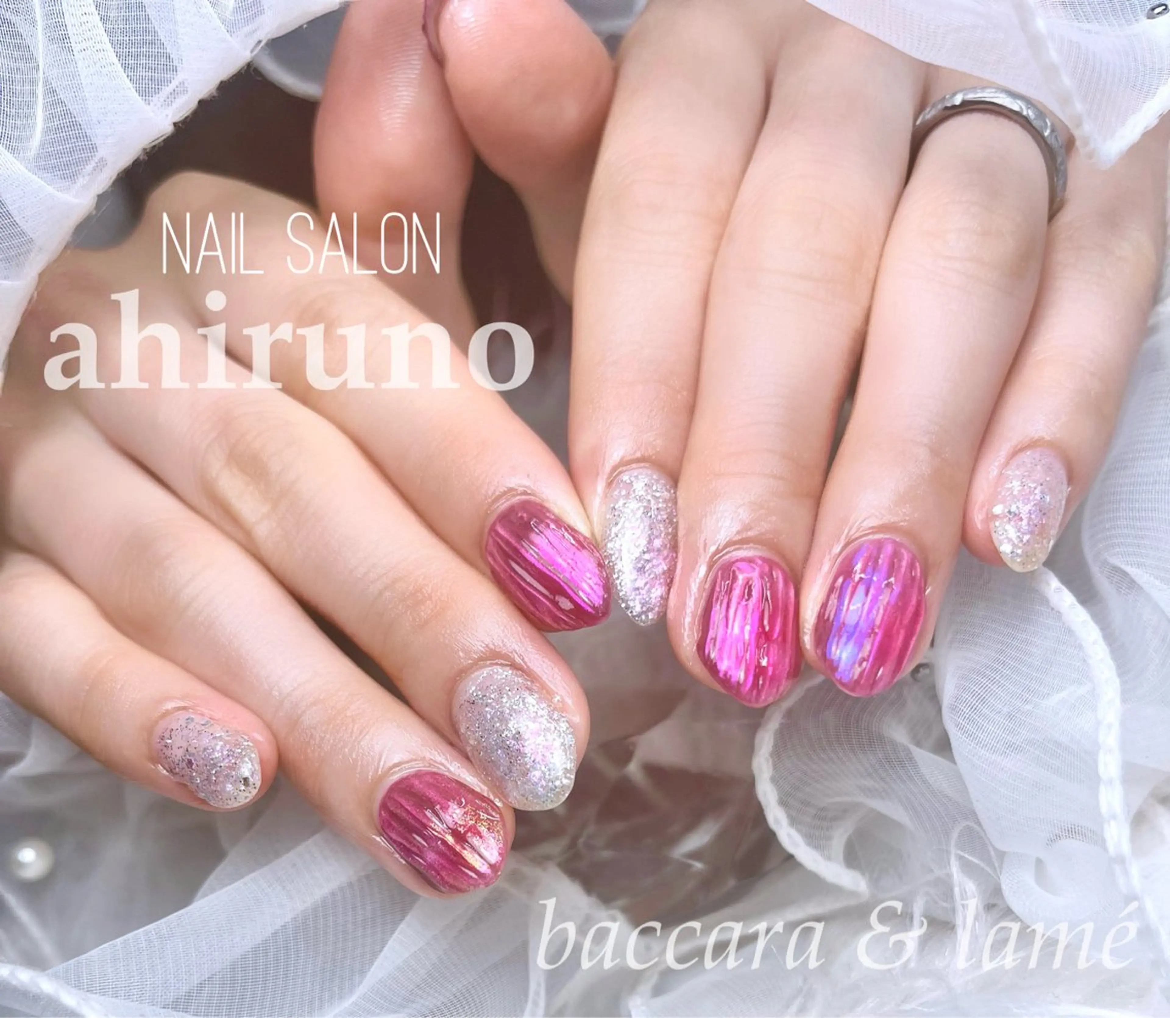 ネイル ラメ(グリッター) ピンク ハンドネイル ａｈｉｒｕｎｏ ✿ ｙｕiのネイルデザイン