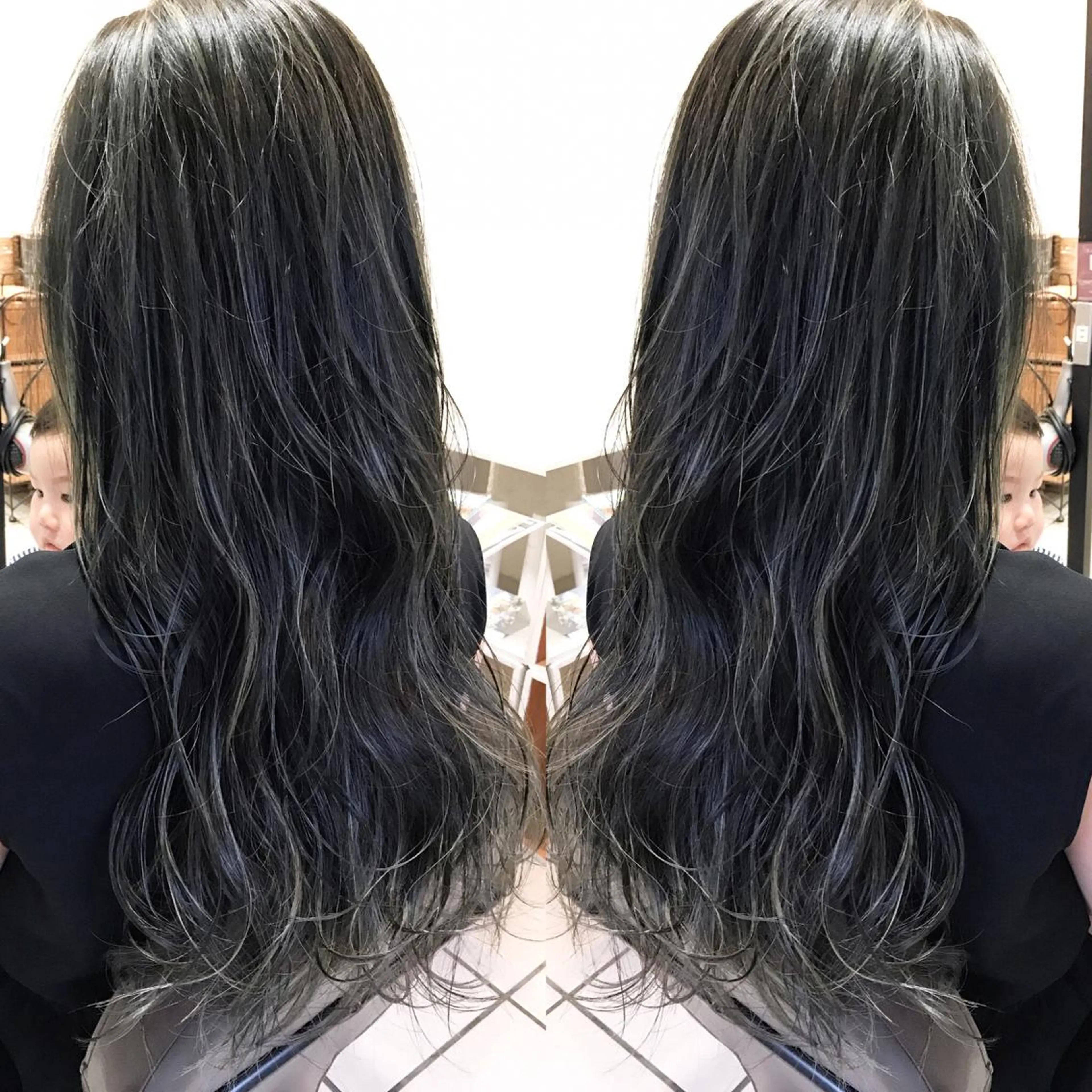 ロング カラー シールエクステ⭐️ オオミタクヤのヘアスタイル