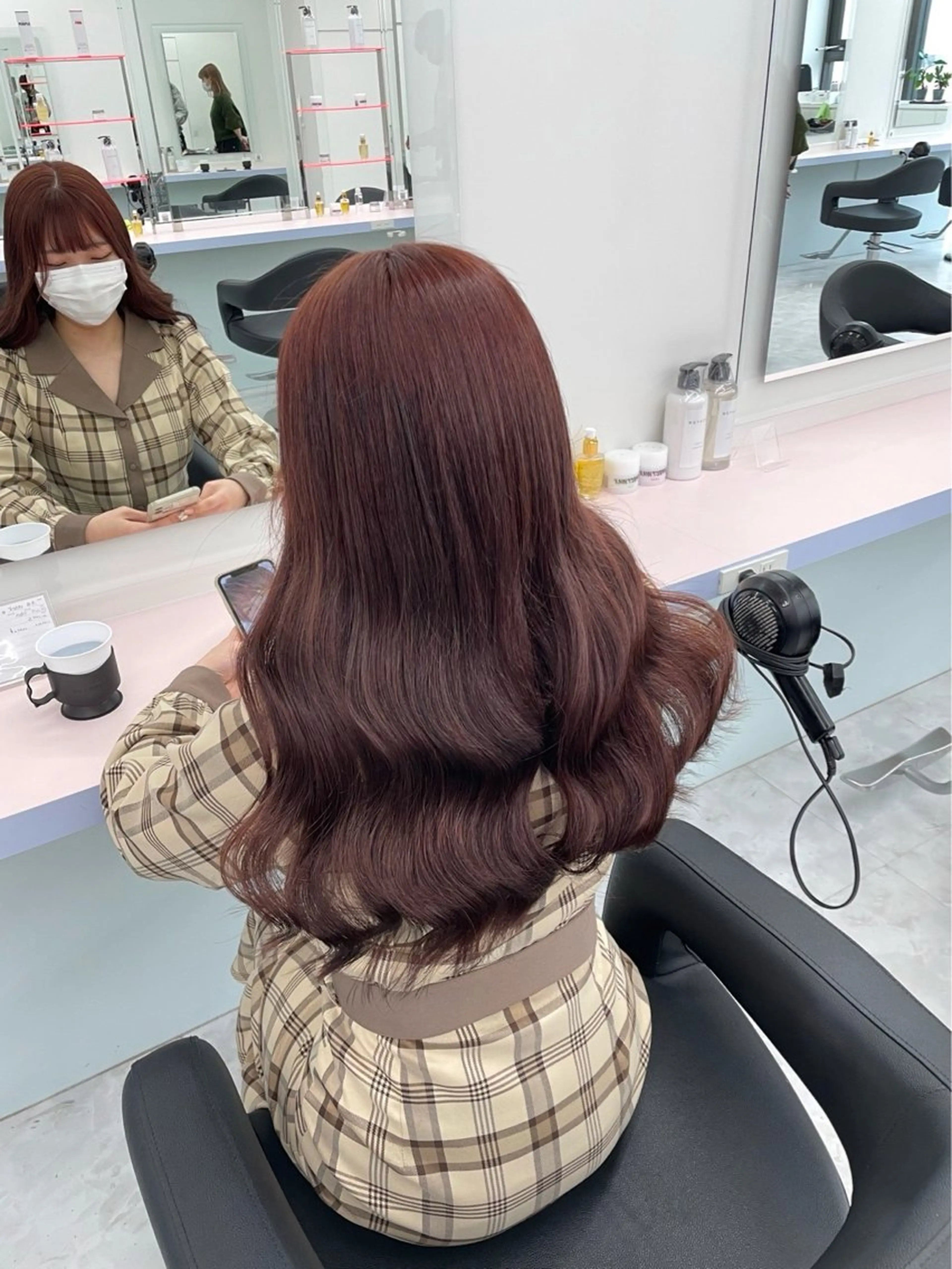 セミロング カラー ブラウンカラー ピンクカラー ピンクブラウン カット ヘアカラー トリートメント ヘアセット ♡ブリーチカラー♡ Mirioのヘアスタイル